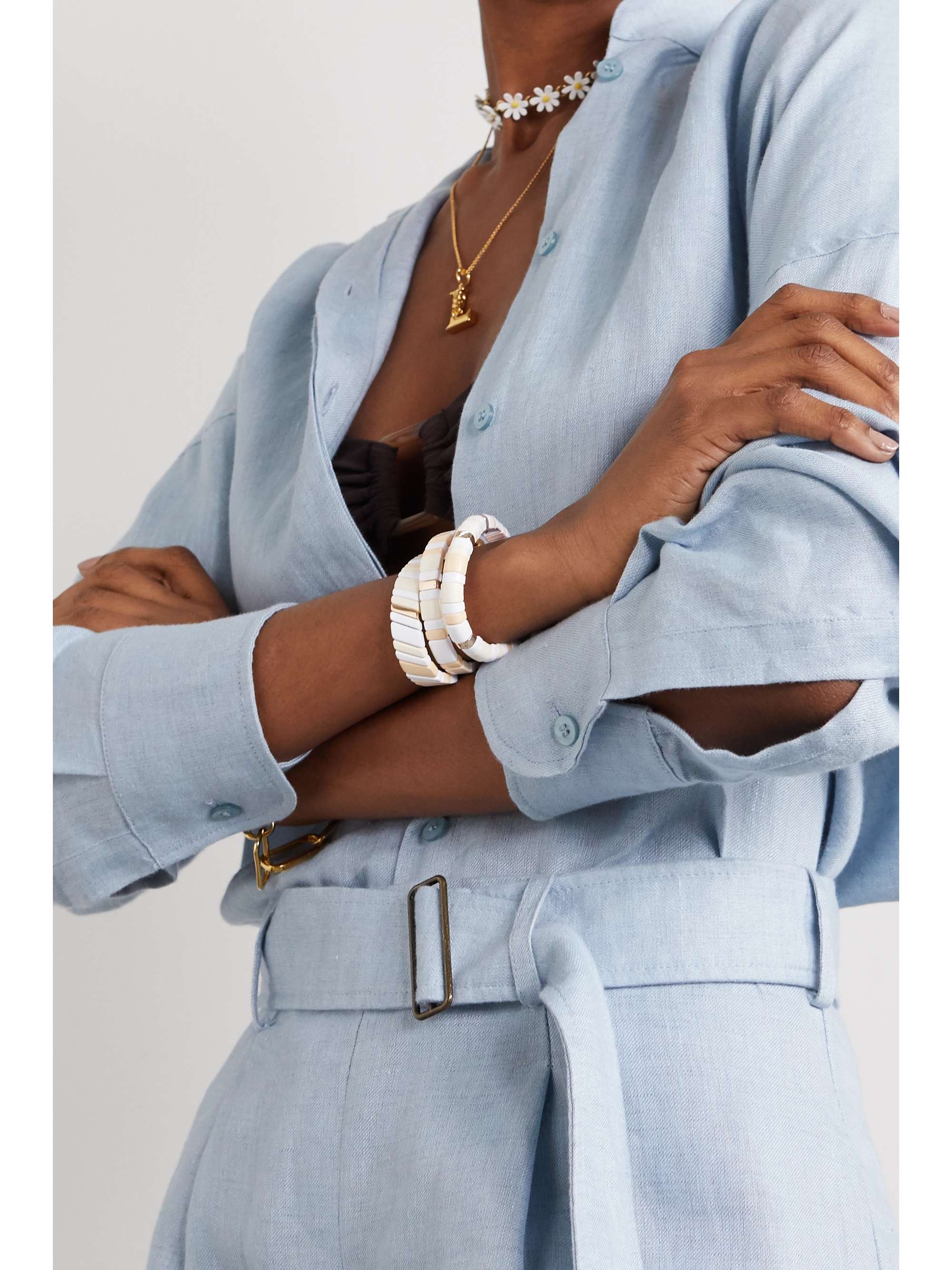 ROXANNE ASSOULIN Triple Creme set of three enamel and gold-tone bracelets