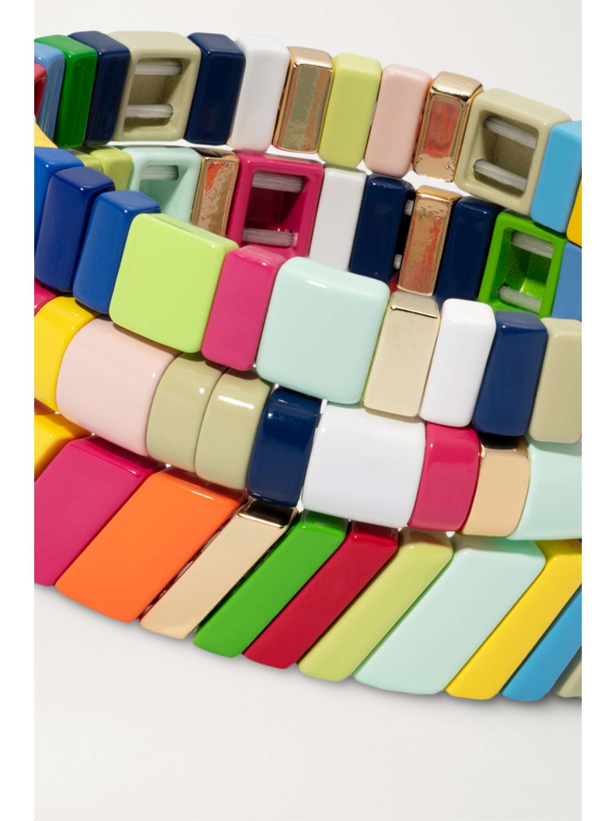 ROXANNE ASSOULIN Fruit Stripe set of three enamel and gold-plated bracelets