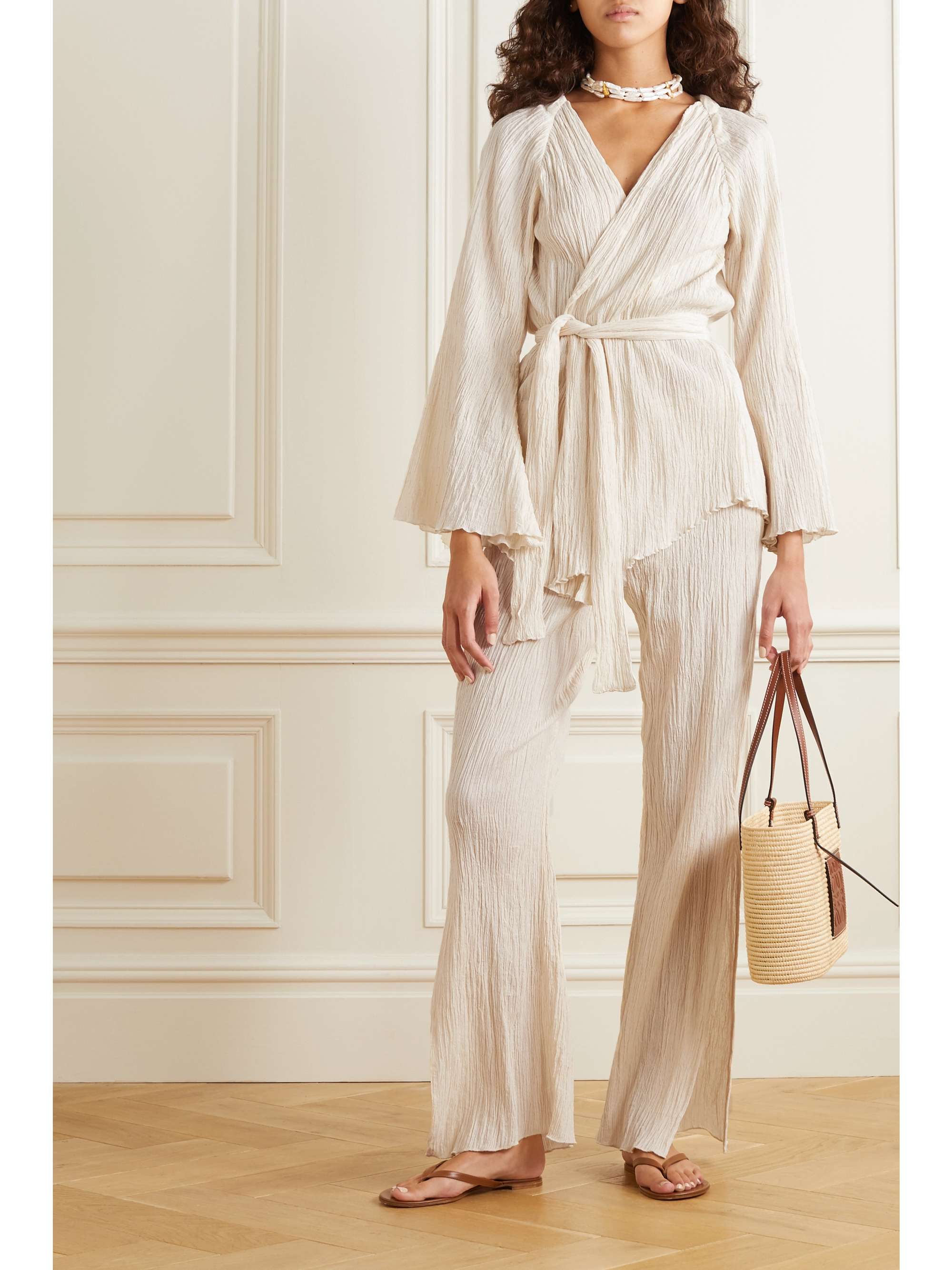 SAVANNAH MORROW THE LABEL The Vidya crinkled organic cotton-gauze