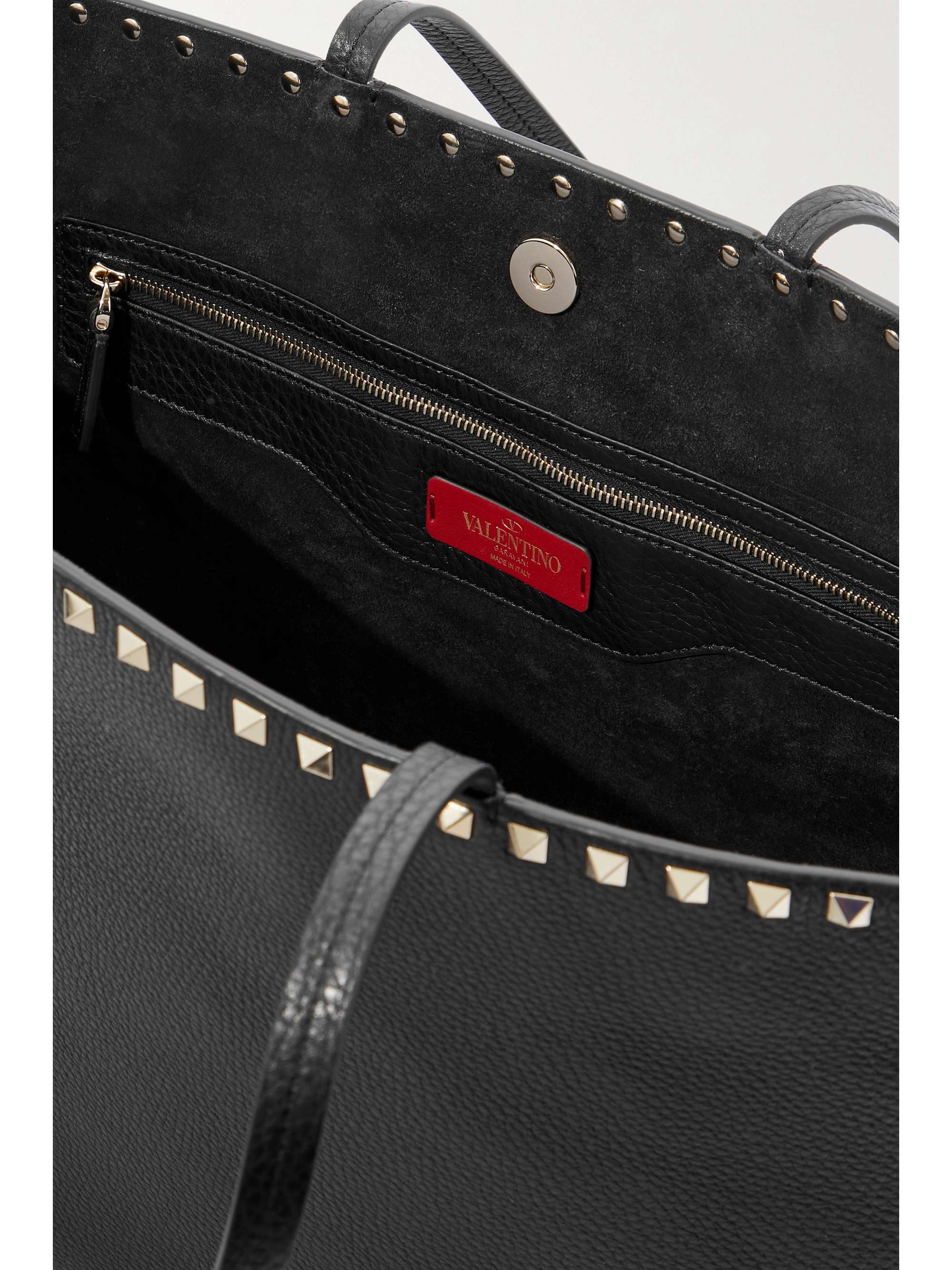VALENTINO Valentino Garavani Rockstud textured-leather tote