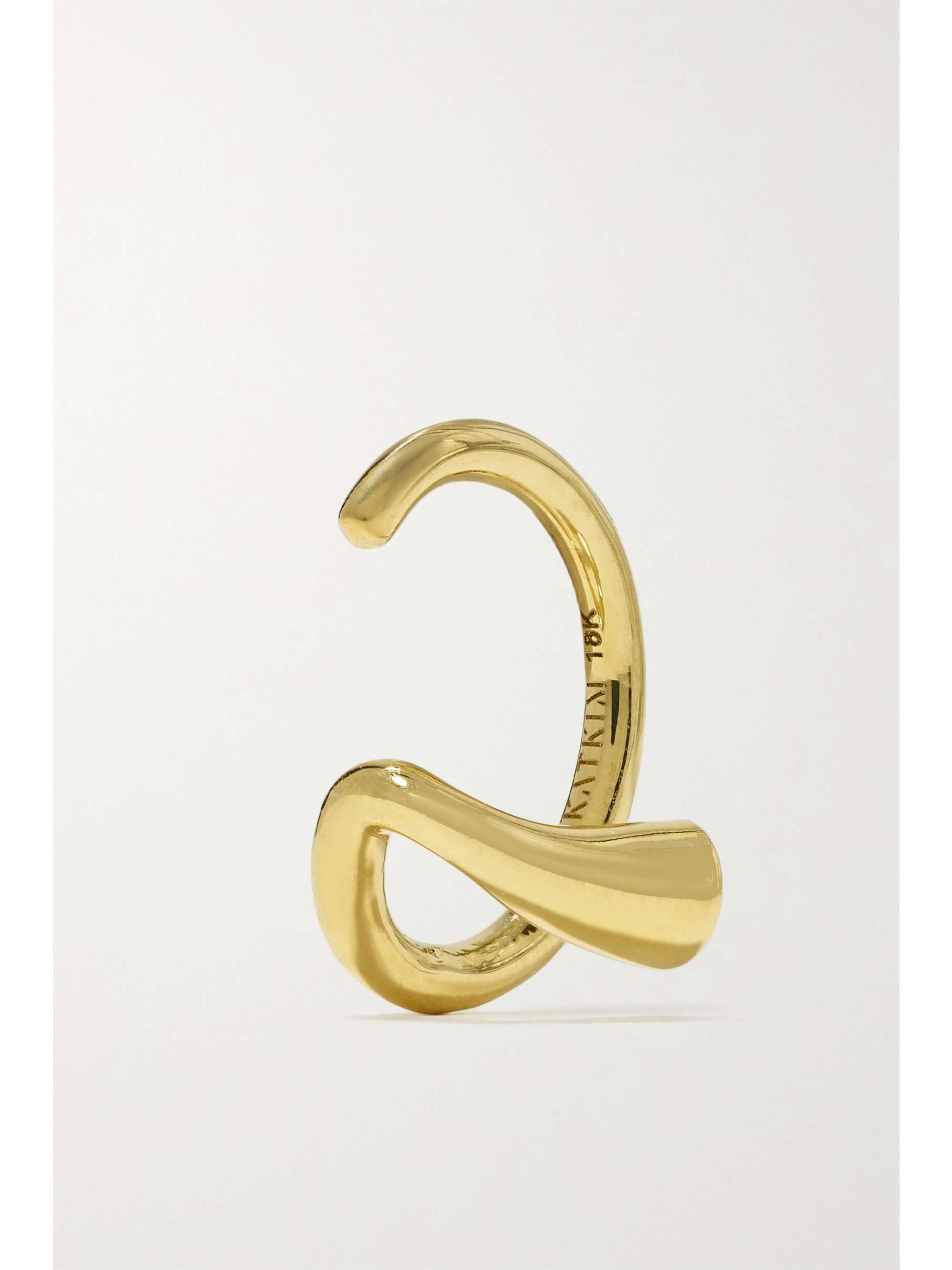 KATKIM Crescendo Flare gold diamond single ear cuff