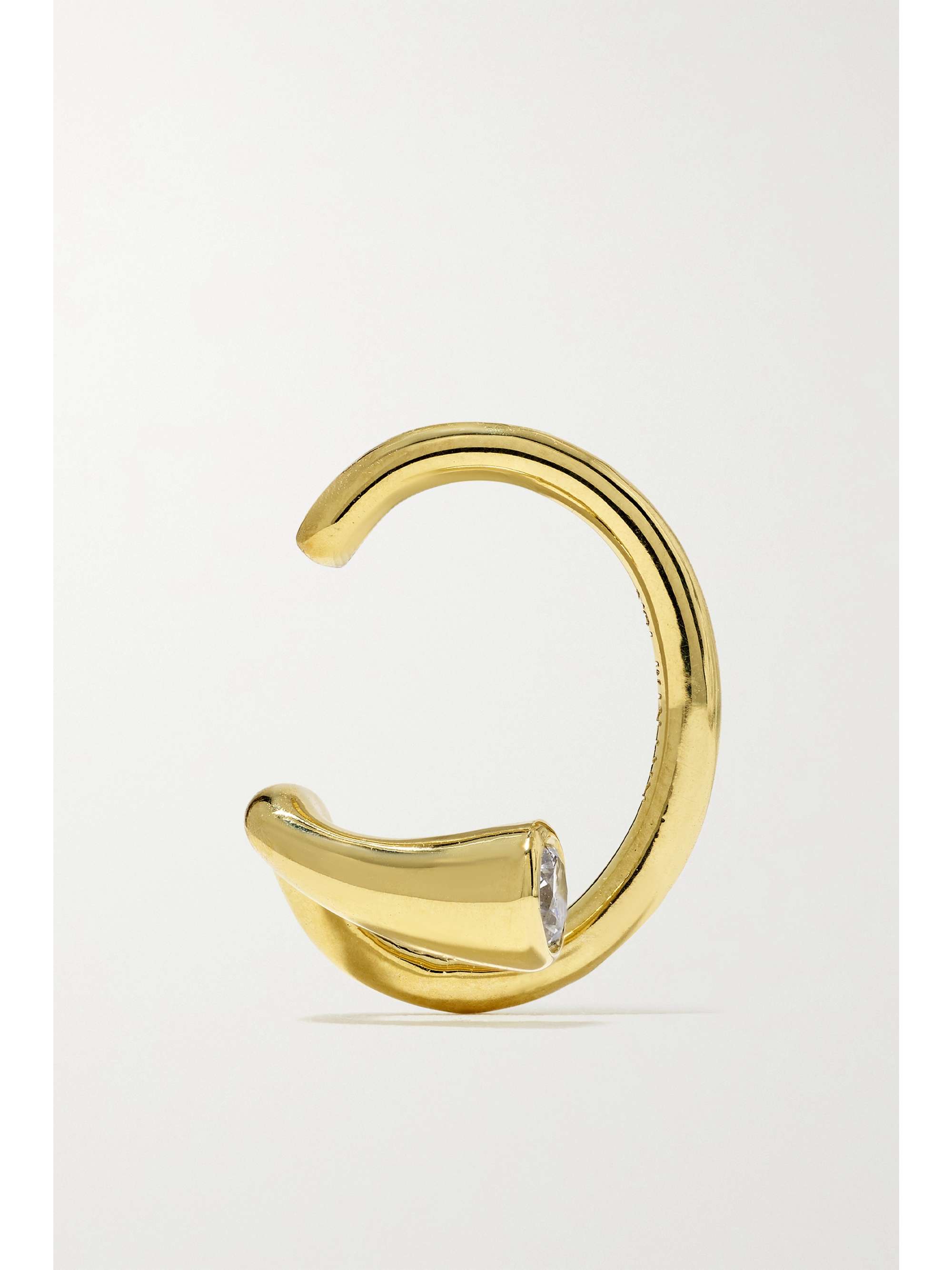 KATKIM Crescendo Flare gold diamond single ear cuff
