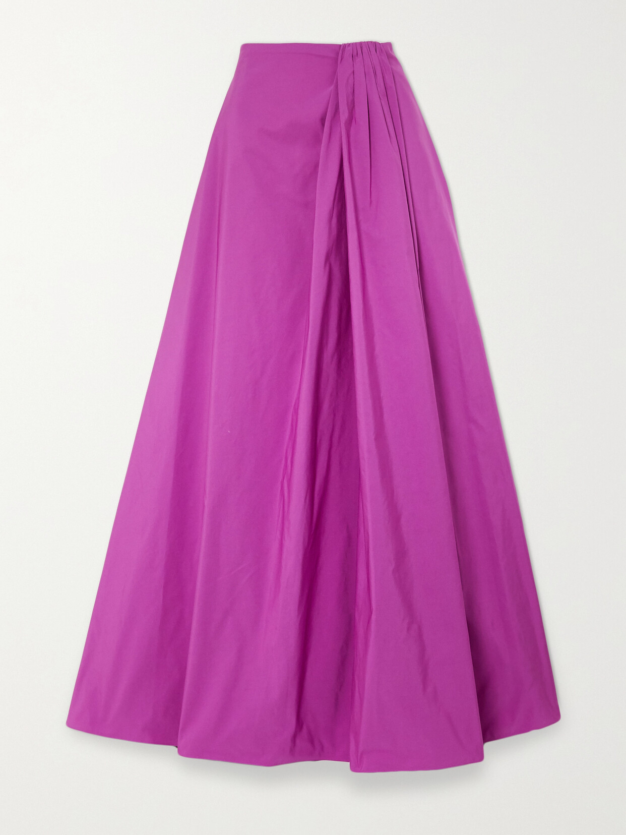 Valentino Garavani Gathered Cotton-blend Faille Maxi Skirt - Pink