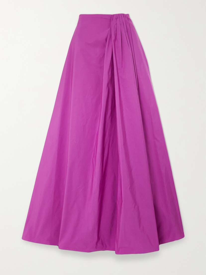 Valentino Garavani Gathered Cotton-blend Faille Maxi Skirt
