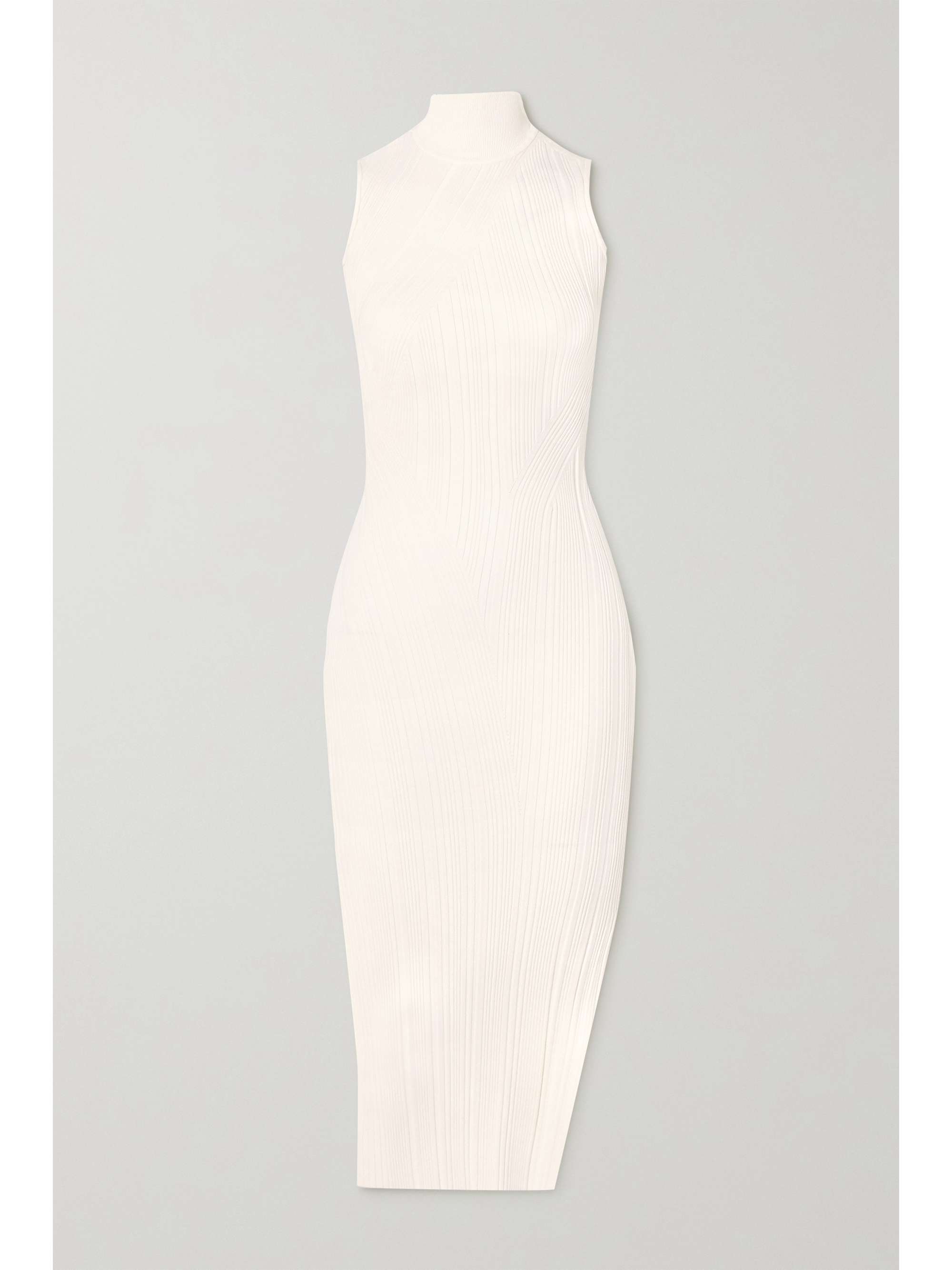 white turtleneck midi dress