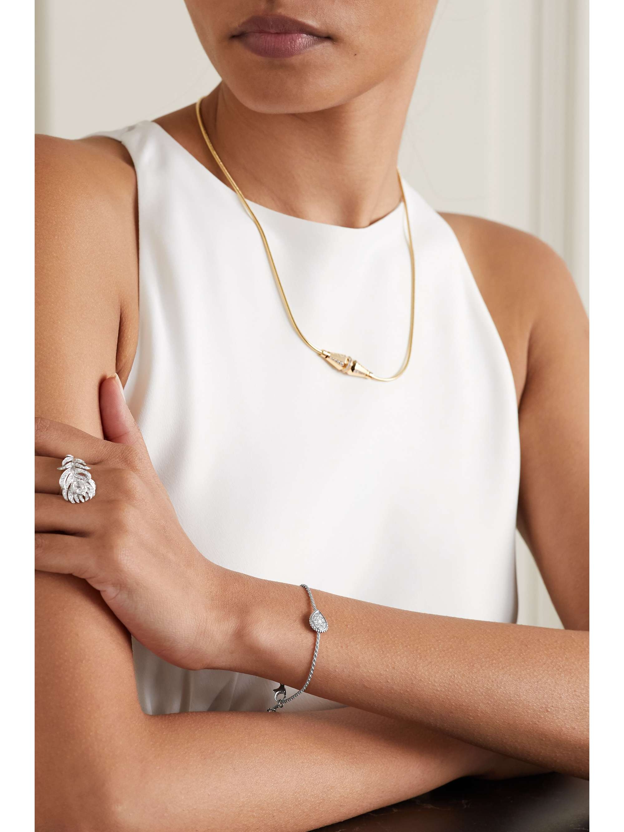 BOUCHERON Serpent Bohème 18-karat white gold diamond bracelet