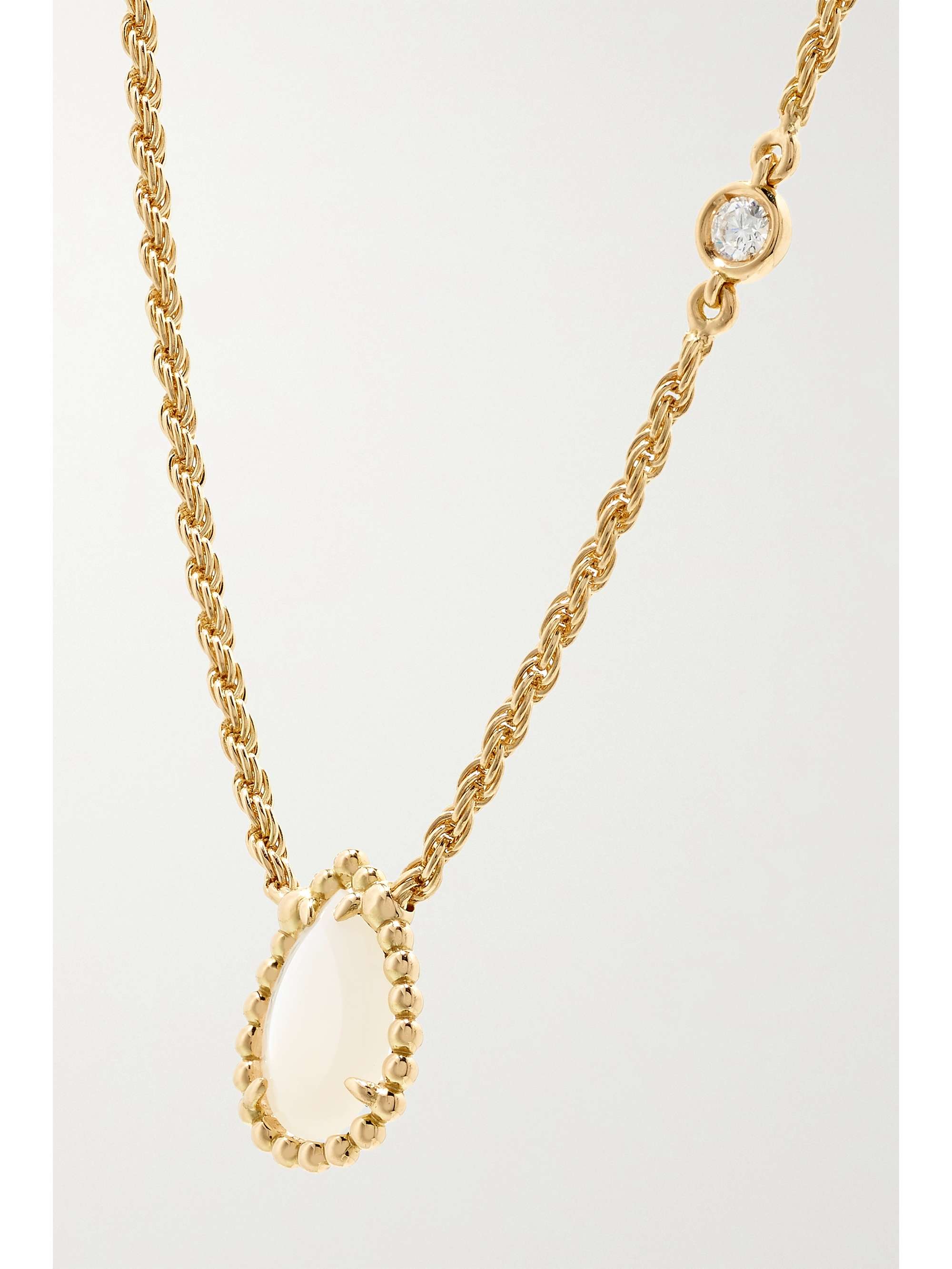 BOUCHERON Serpent Bohème 18-karat white gold, aquaprase and diamond necklace