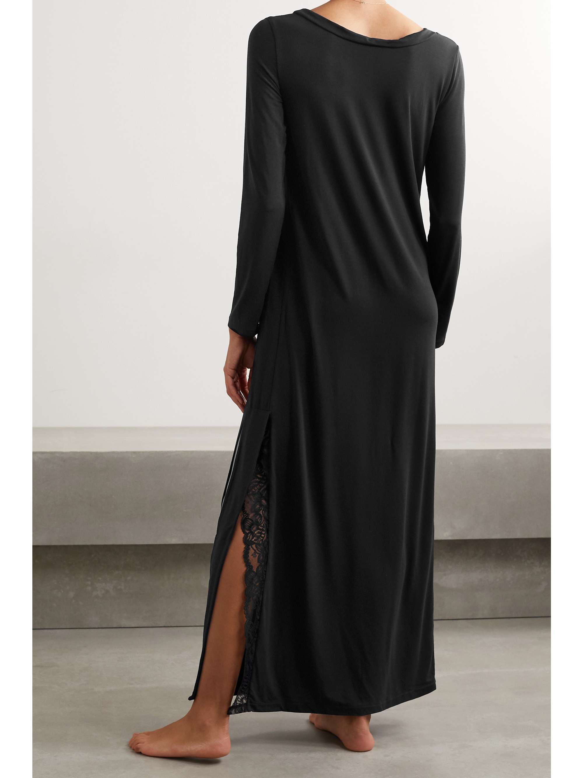 LA PERLA Layla Leavers lace-trimmed stretch-modal jersey nightdress