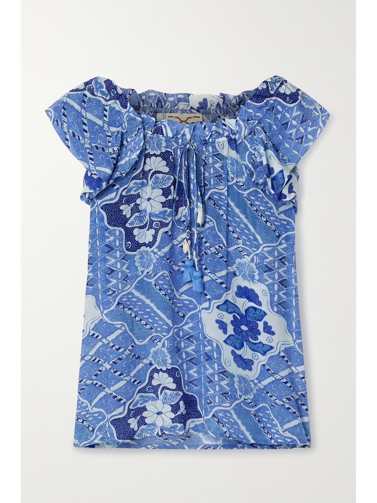 FIGUE GIANNA PRINTED CREPE DE CHINE TOP