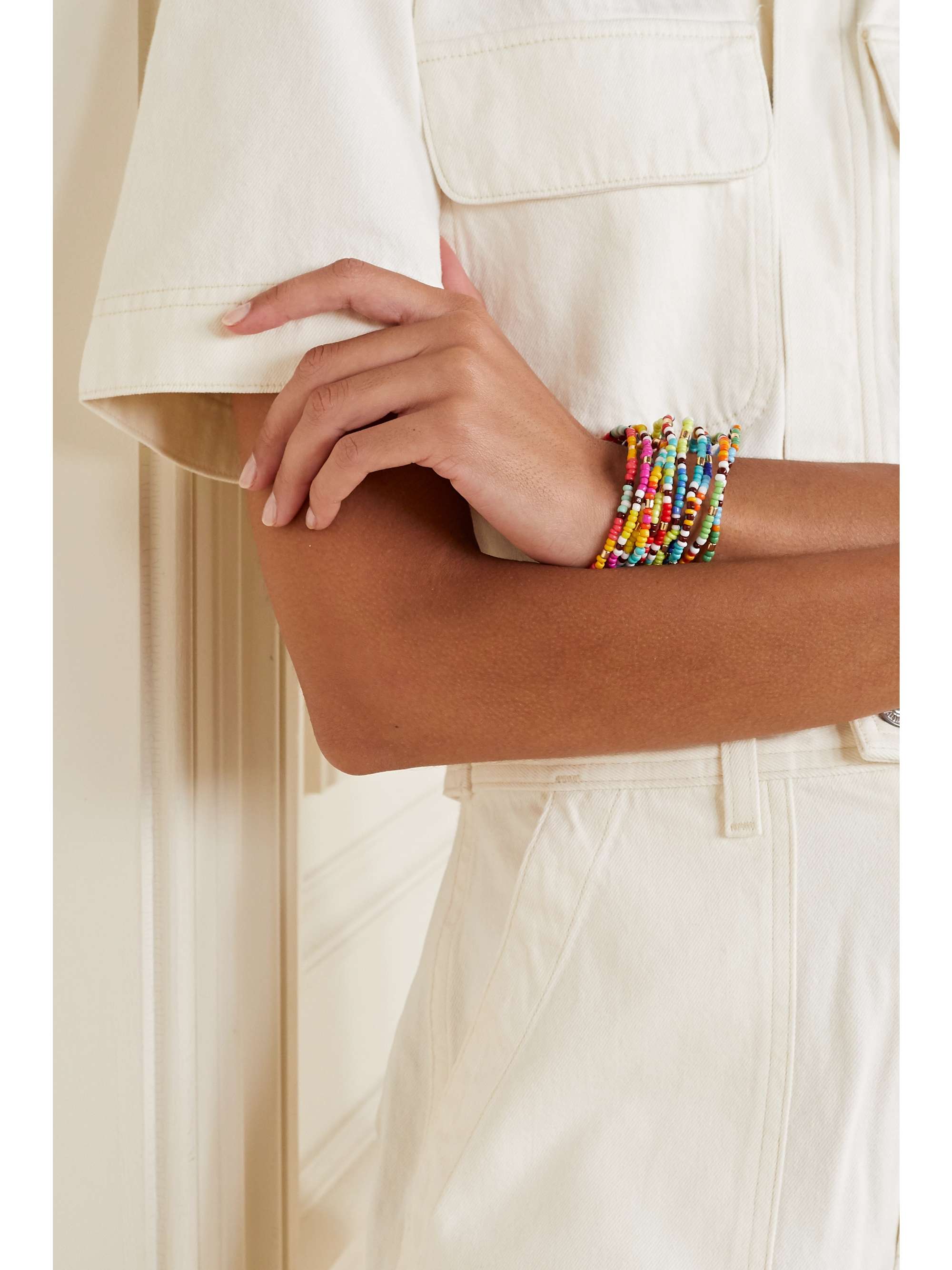 ROXANNE ASSOULIN New Patchwork set of 12 beaded bracelets