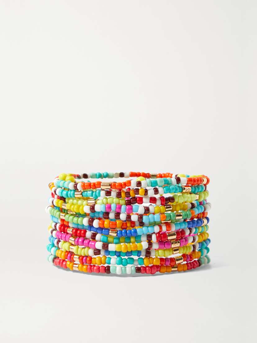 Roxanne Assoulin New Patchwork Set Of 12 Beaded Bracelets