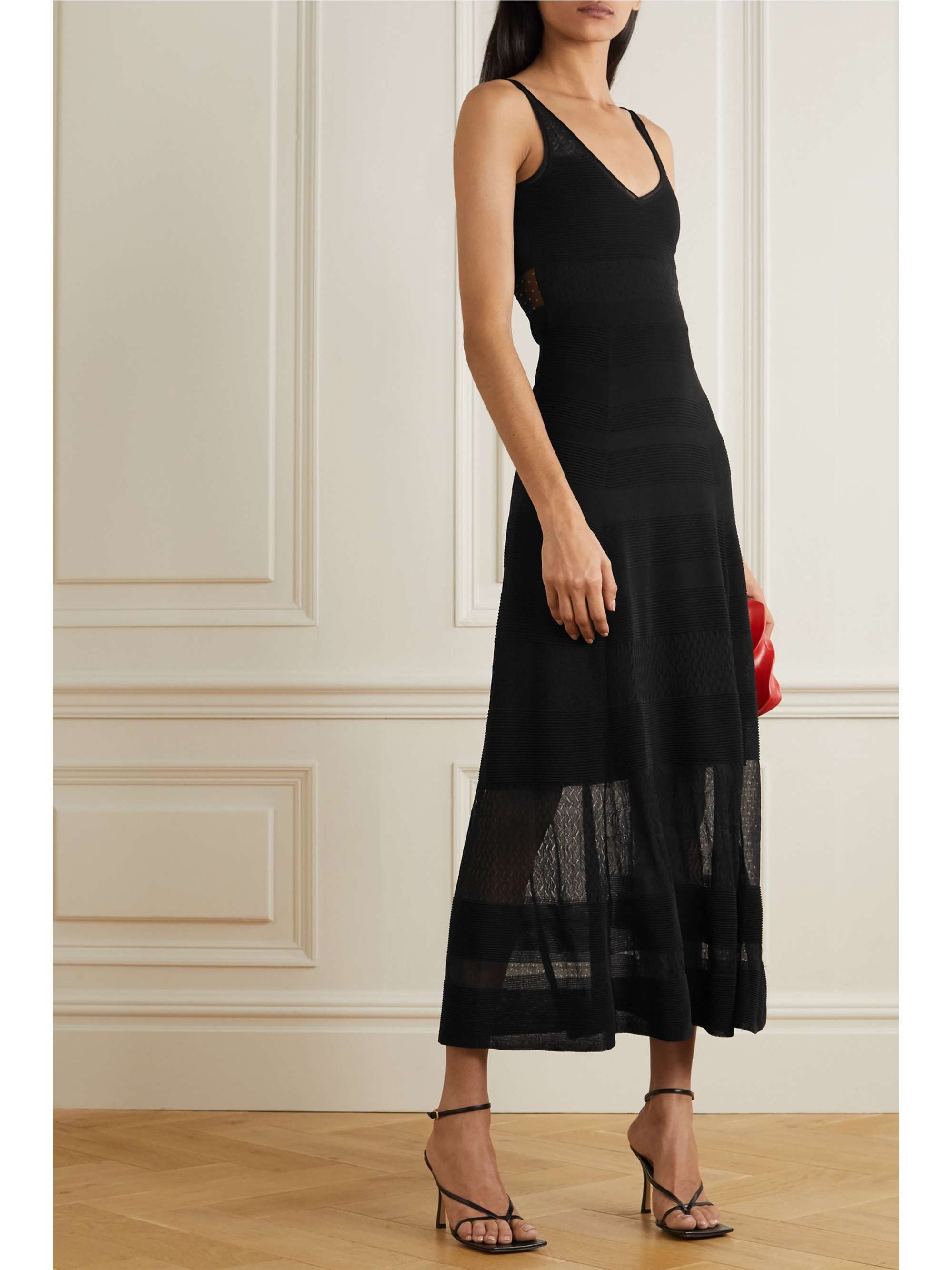 black knit maxi dress