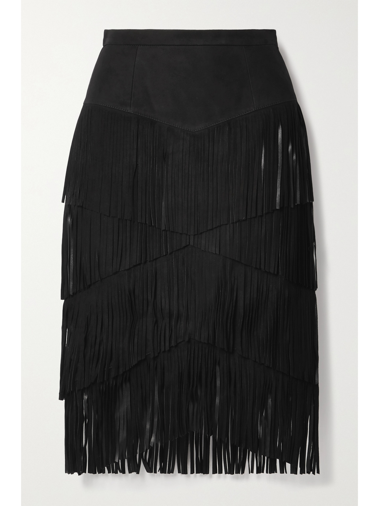 MICHAEL KORS FRINGED SUEDE MIDI SKIRT