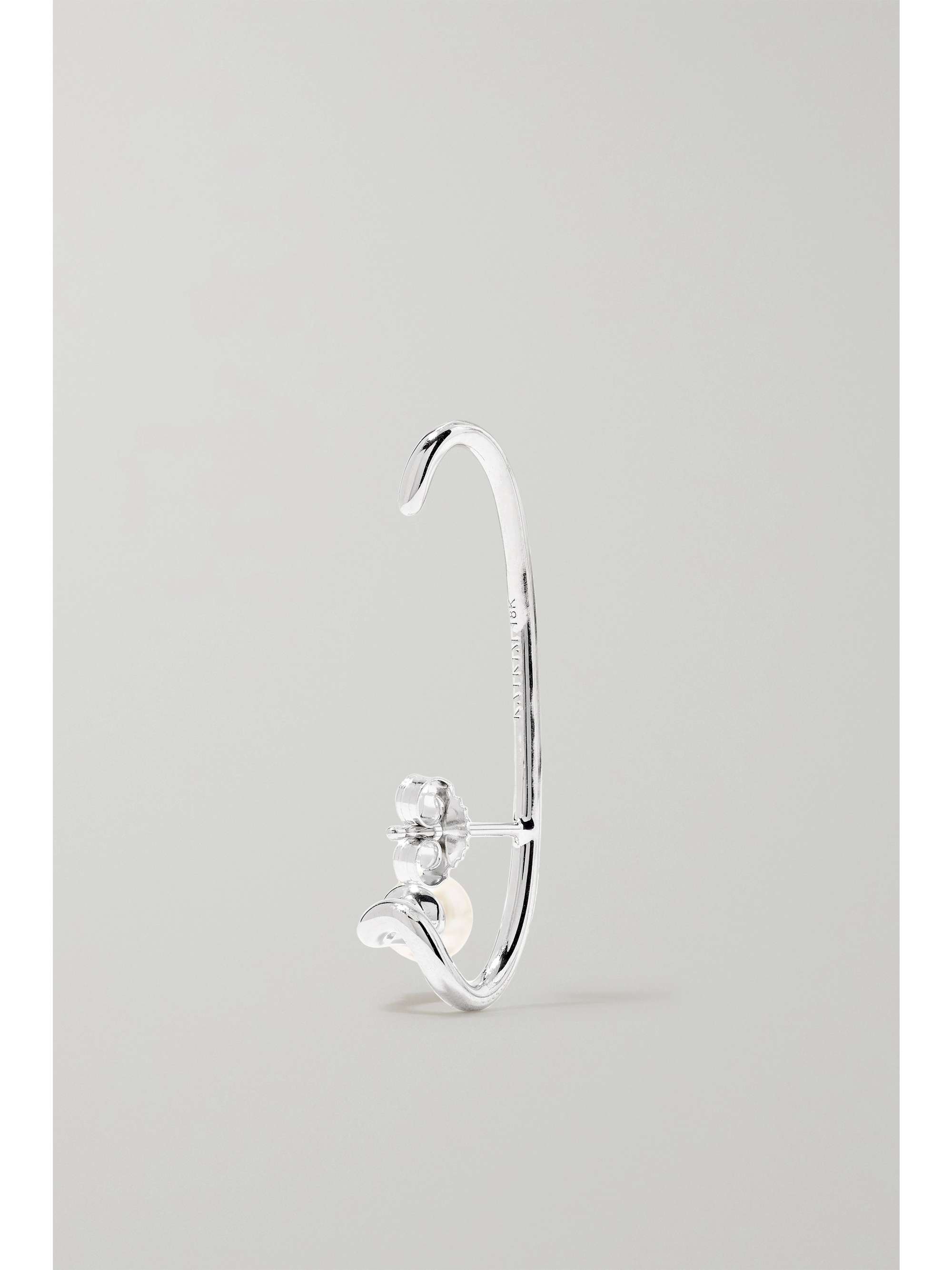 KATKIM Crescendo Flare white gold, pearl and diamond earring