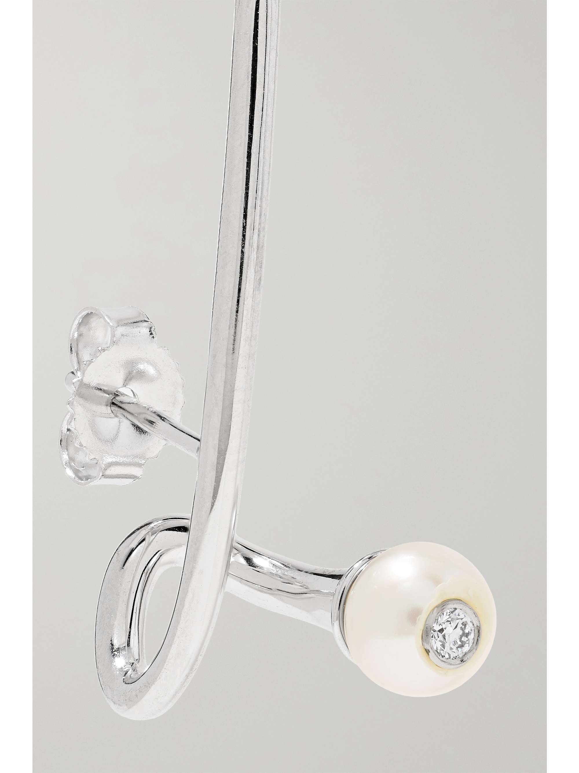 KATKIM Crescendo Flare white gold, pearl and diamond earring