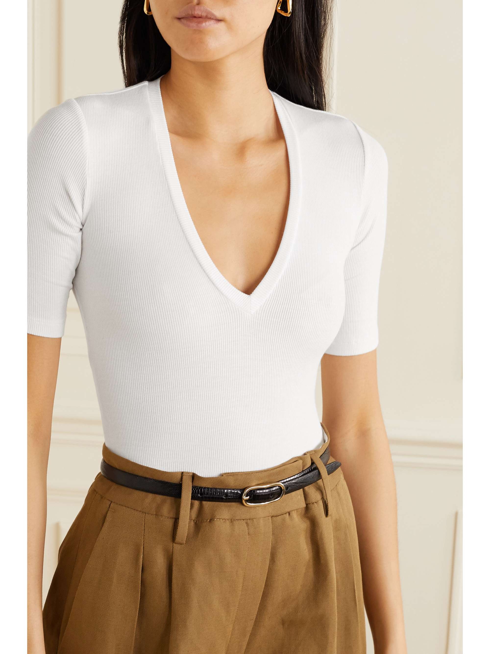 ALIX NYC Bedford ribbed stretch-modal thong bodysuit