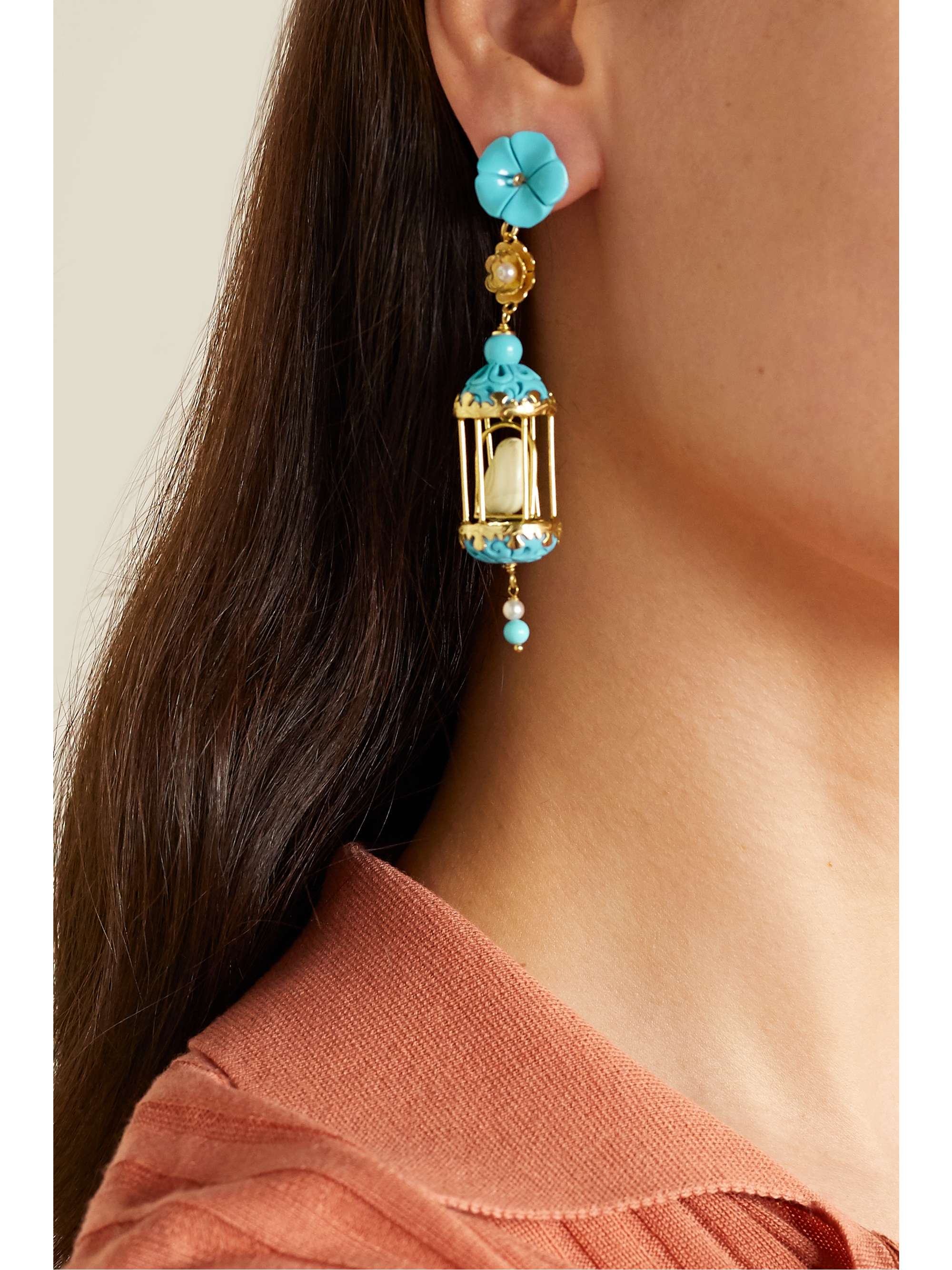 OF RARE ORIGIN Aviary gold vermeil multi-stone earrings | NET-A-PORTER