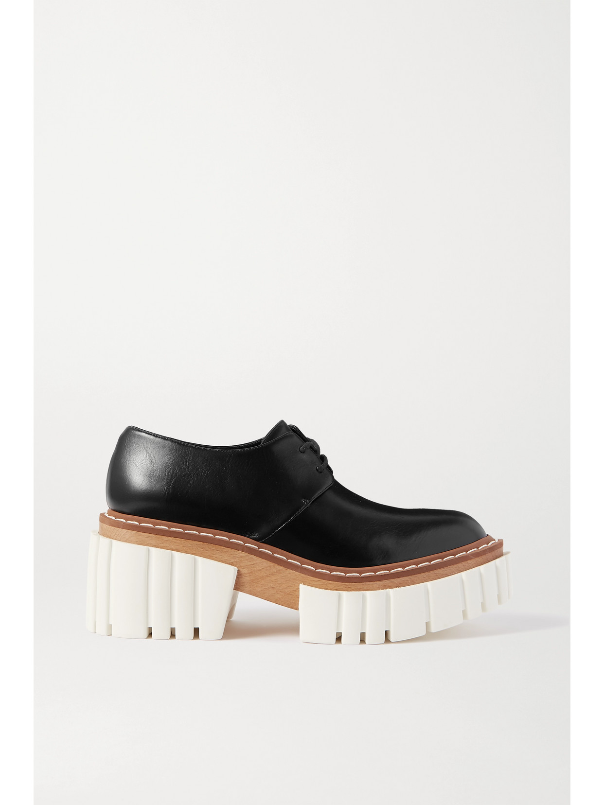 Stella Mccartney Emilie Vegetarian Leather Platform Brogues In Black