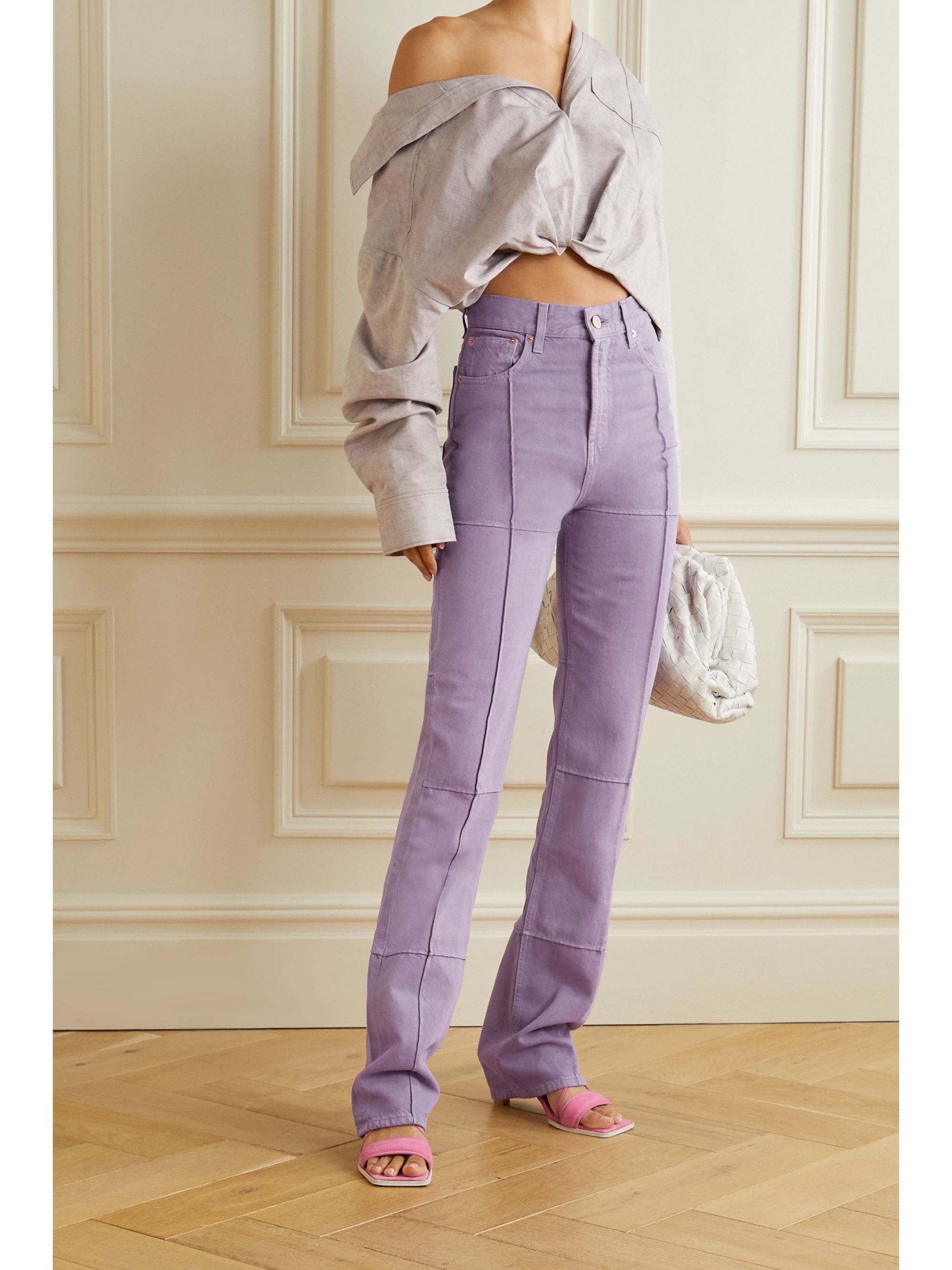 purple straight leg jeans