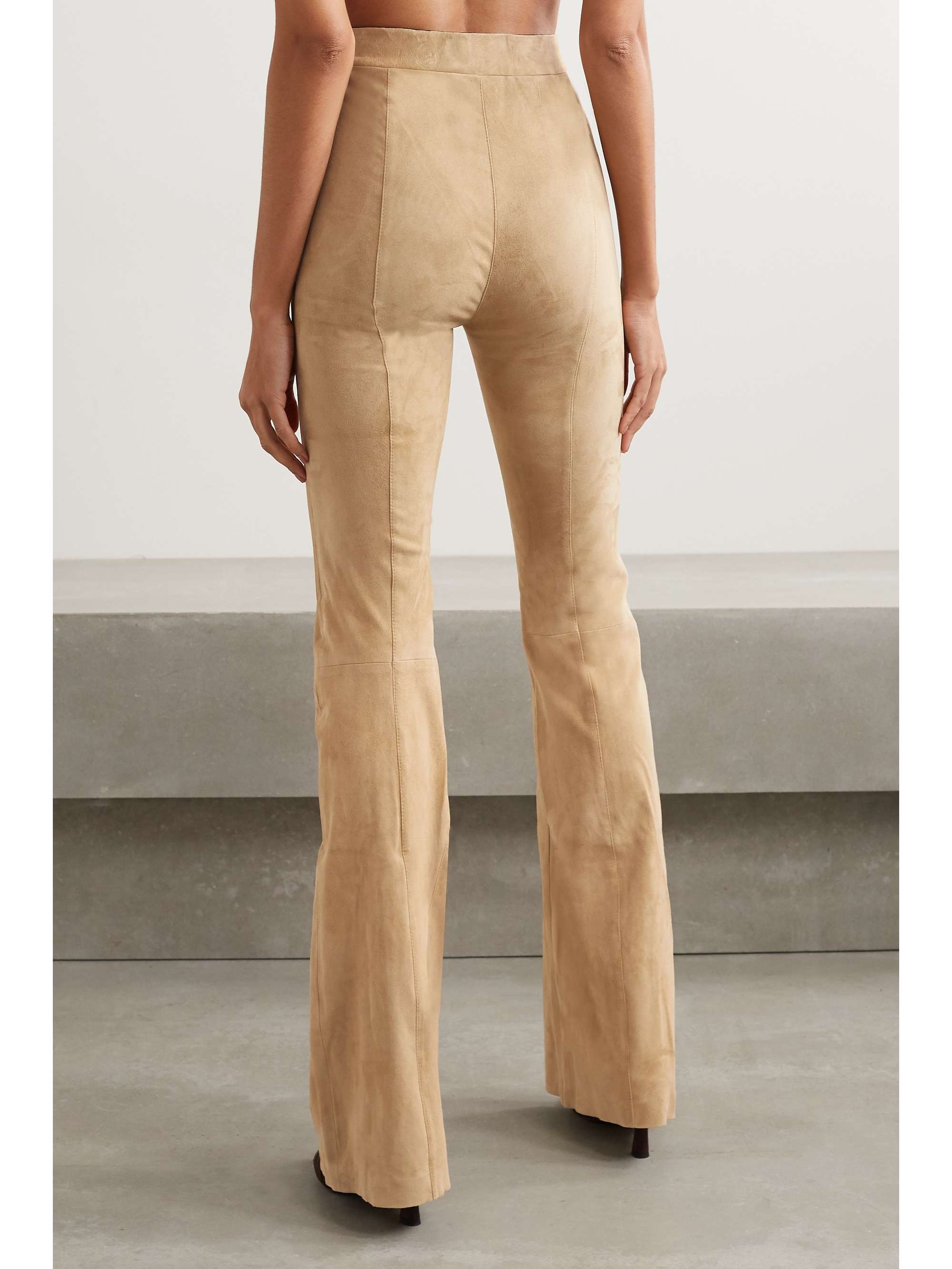 Beige Suede flared pants | SPRWMN | NET 