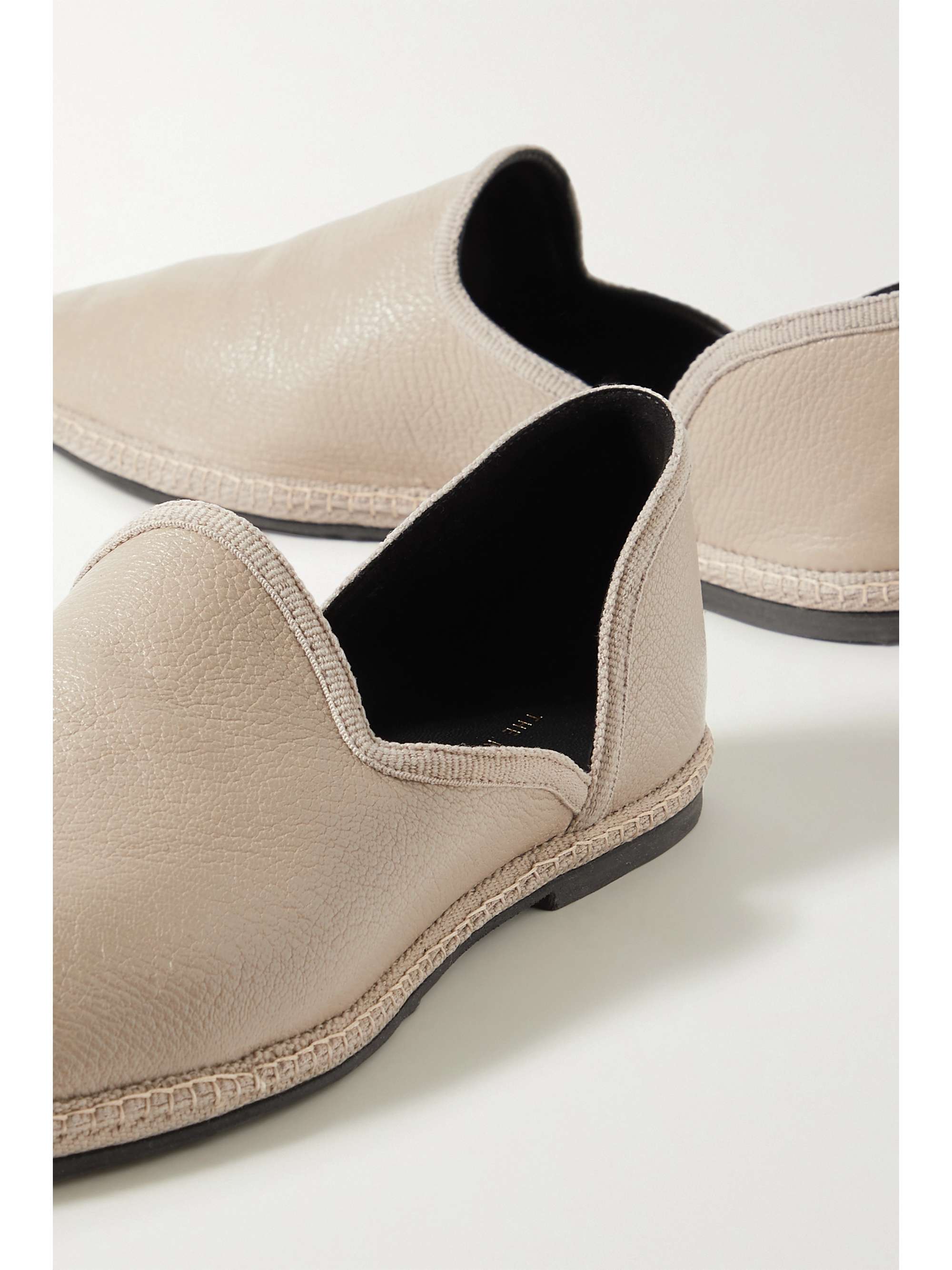 THE ROW Friulane textured-leather slippers