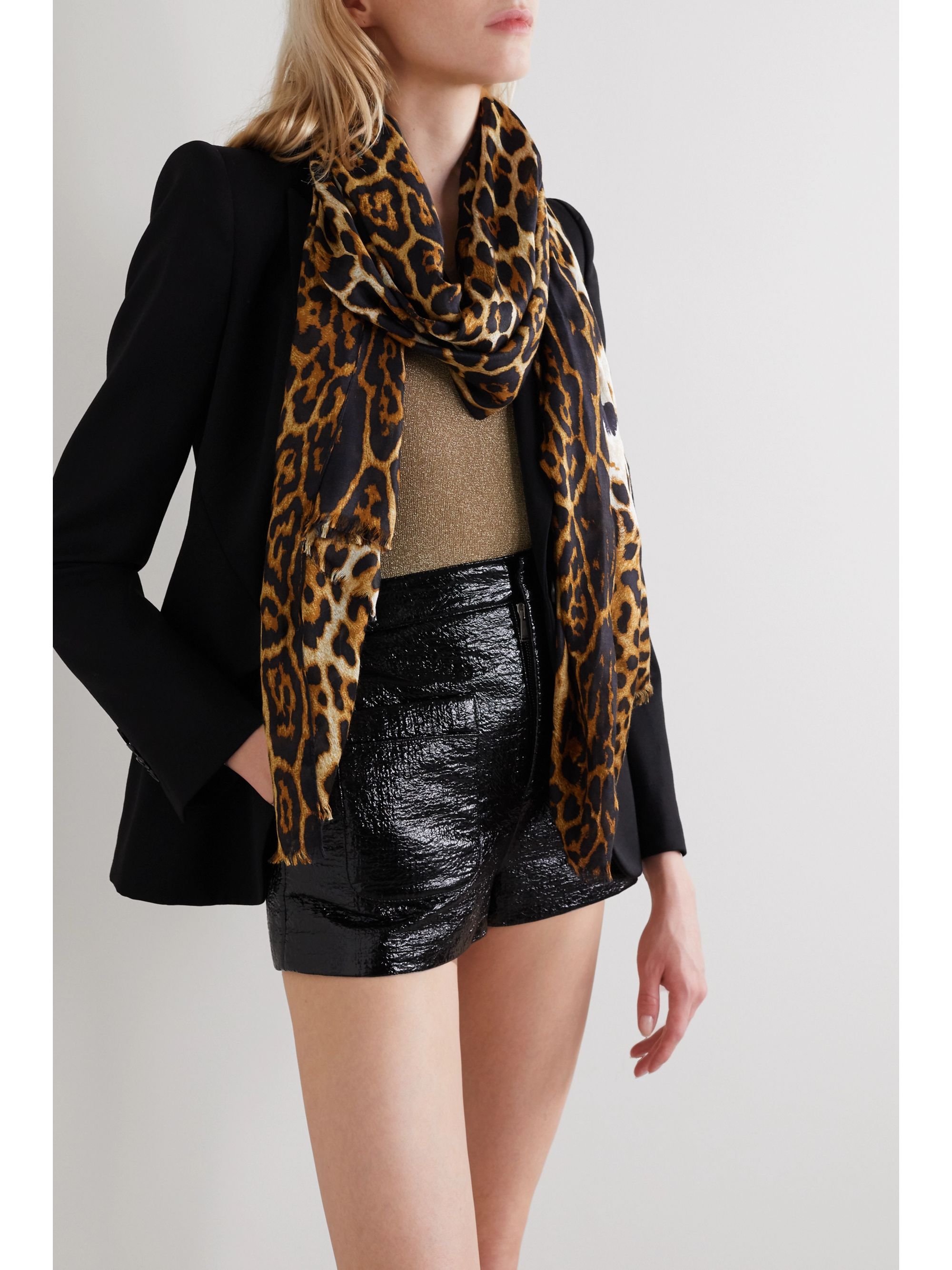 Saint laurent leopard scarf Clearance