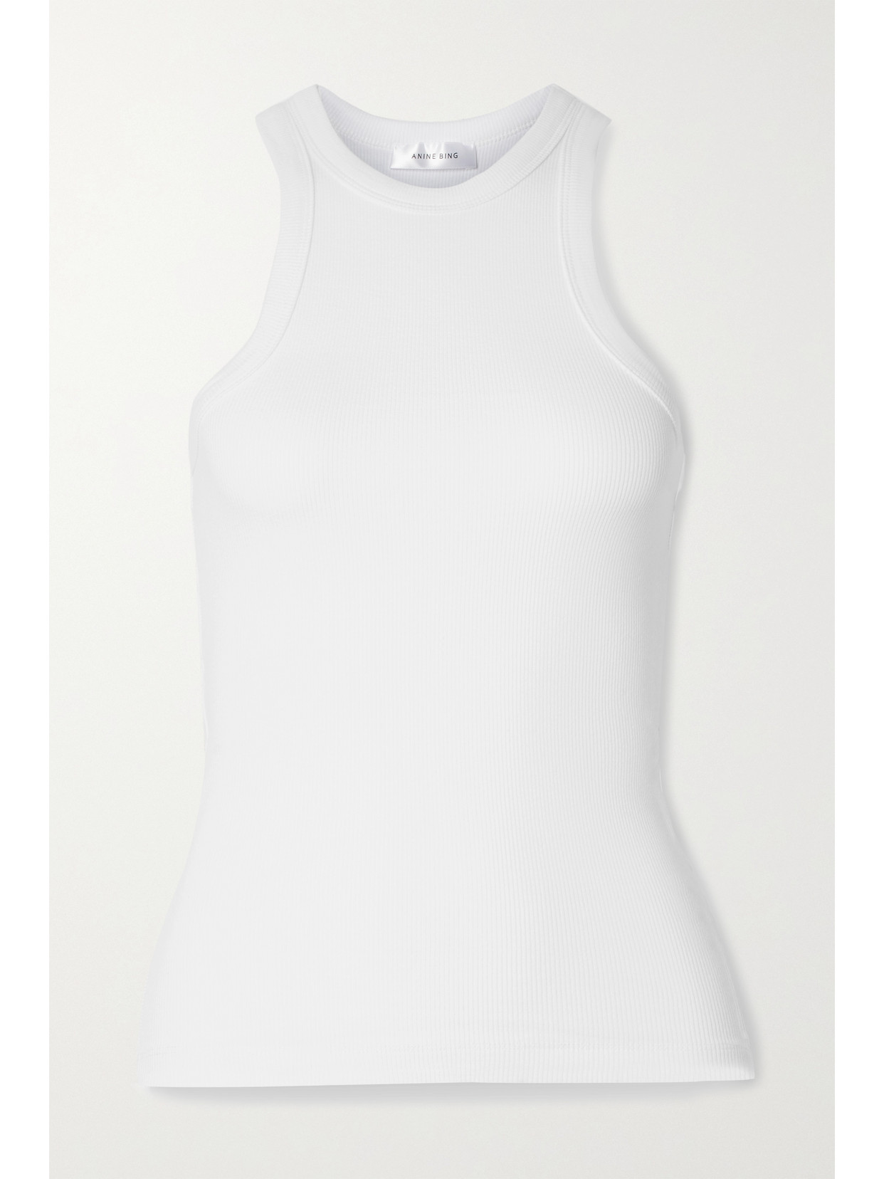 Anine Bing Eva Fitted Tank Top In White