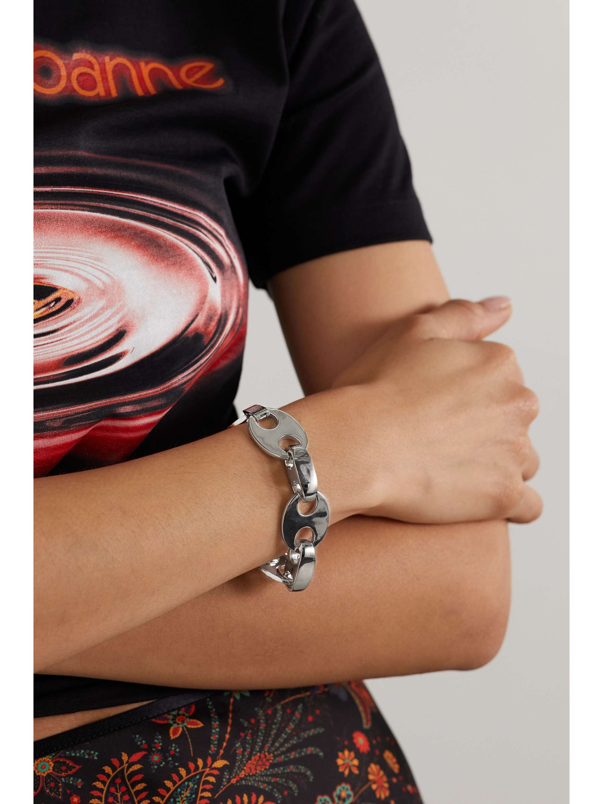PACO RABANNE Eight silver-tone bracelet