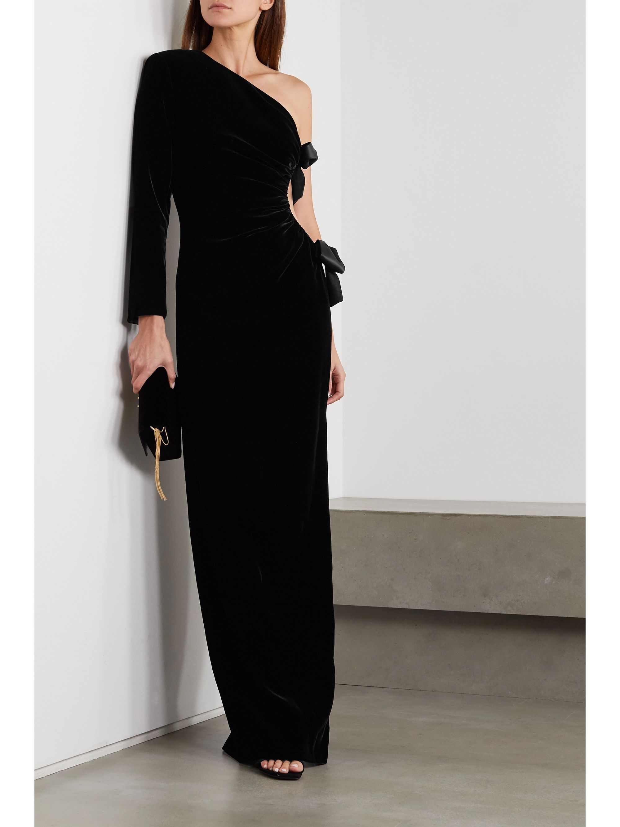 one shoulder ombre dress
