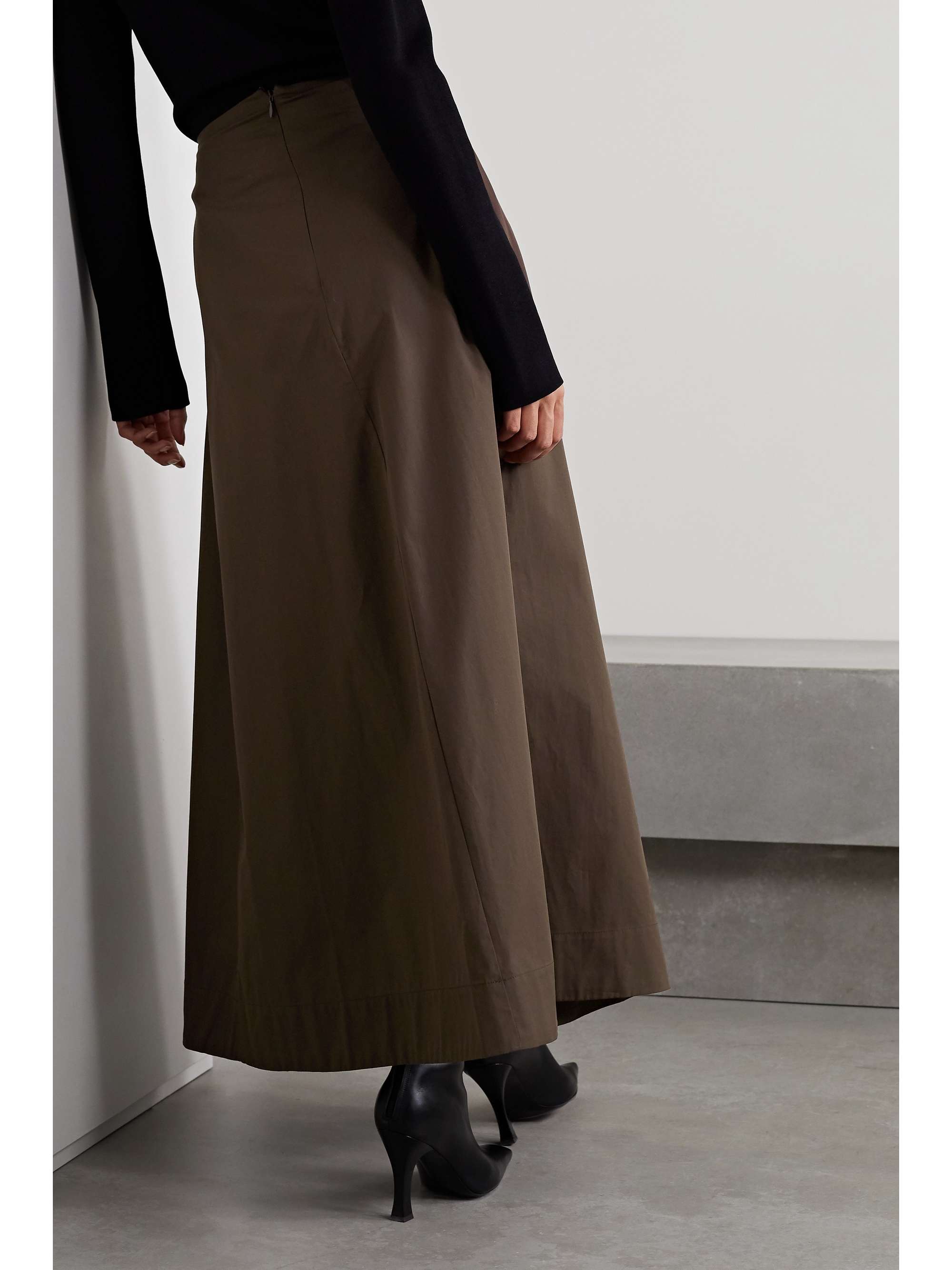 BITE STUDIOS + NET SUSTAIN paneled organic cotton-poplin maxi skirt