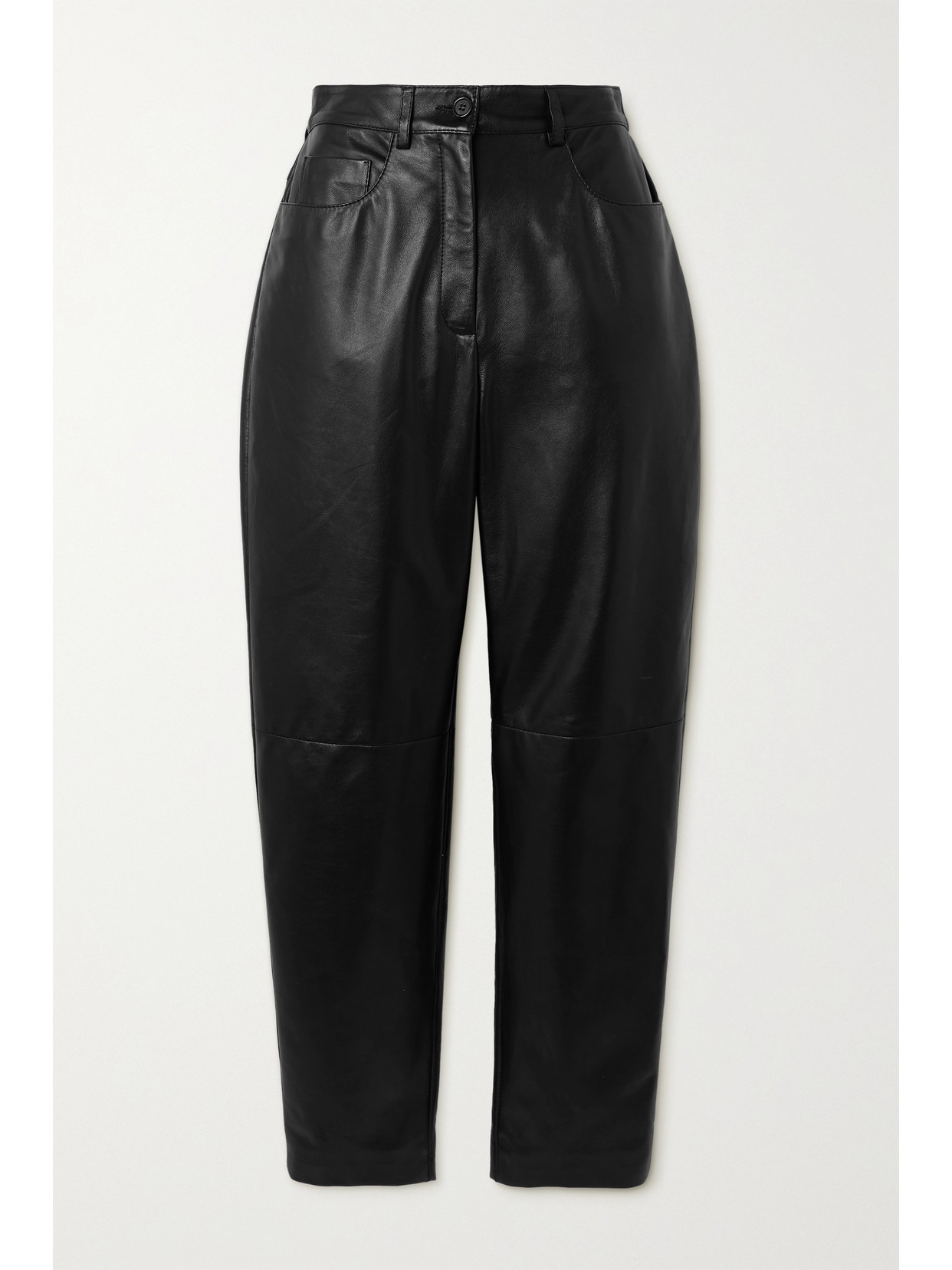 Dolce & Gabbana Leather Straight-leg Pants - Black