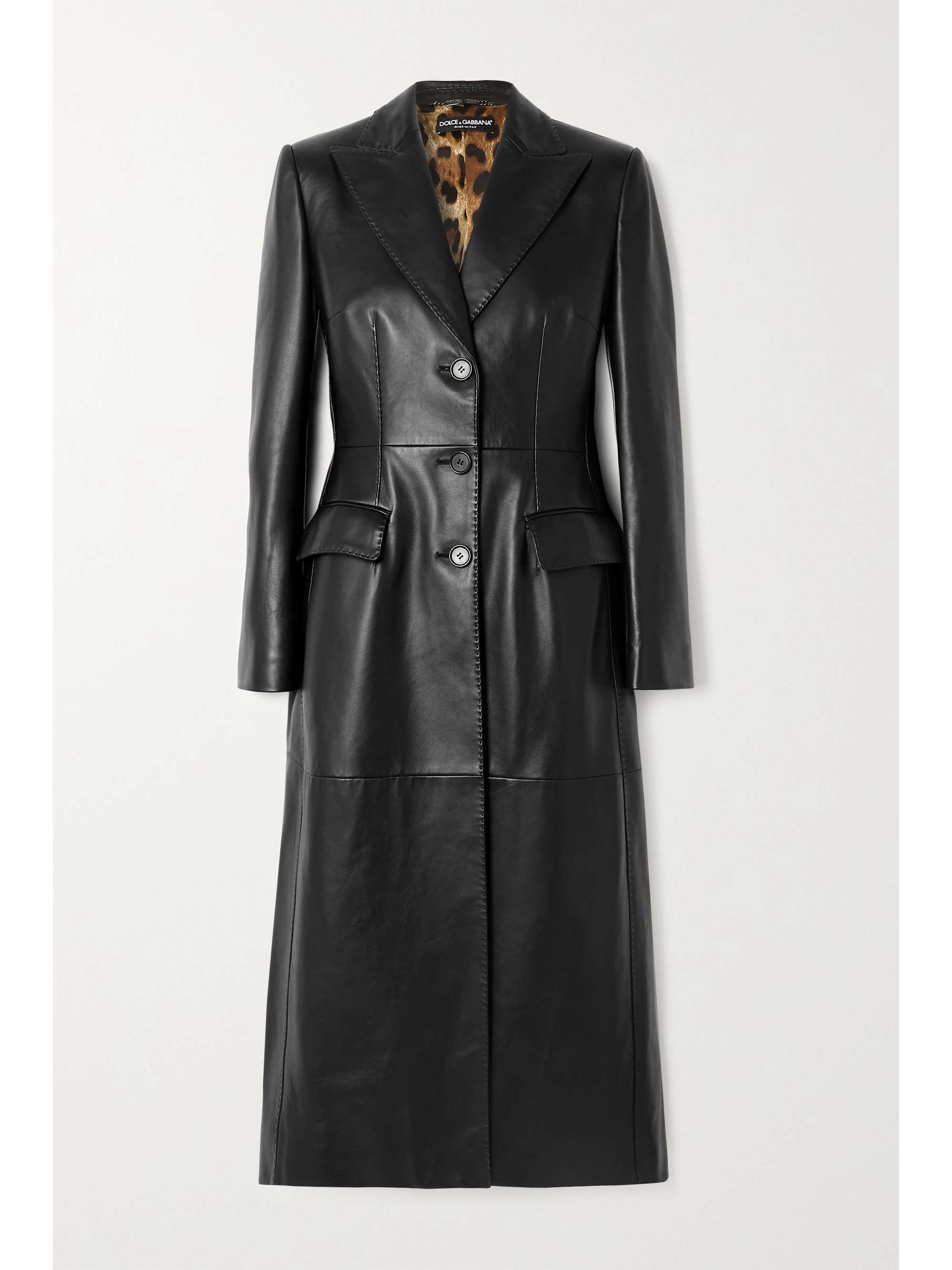 leather jacket with leopard print inside