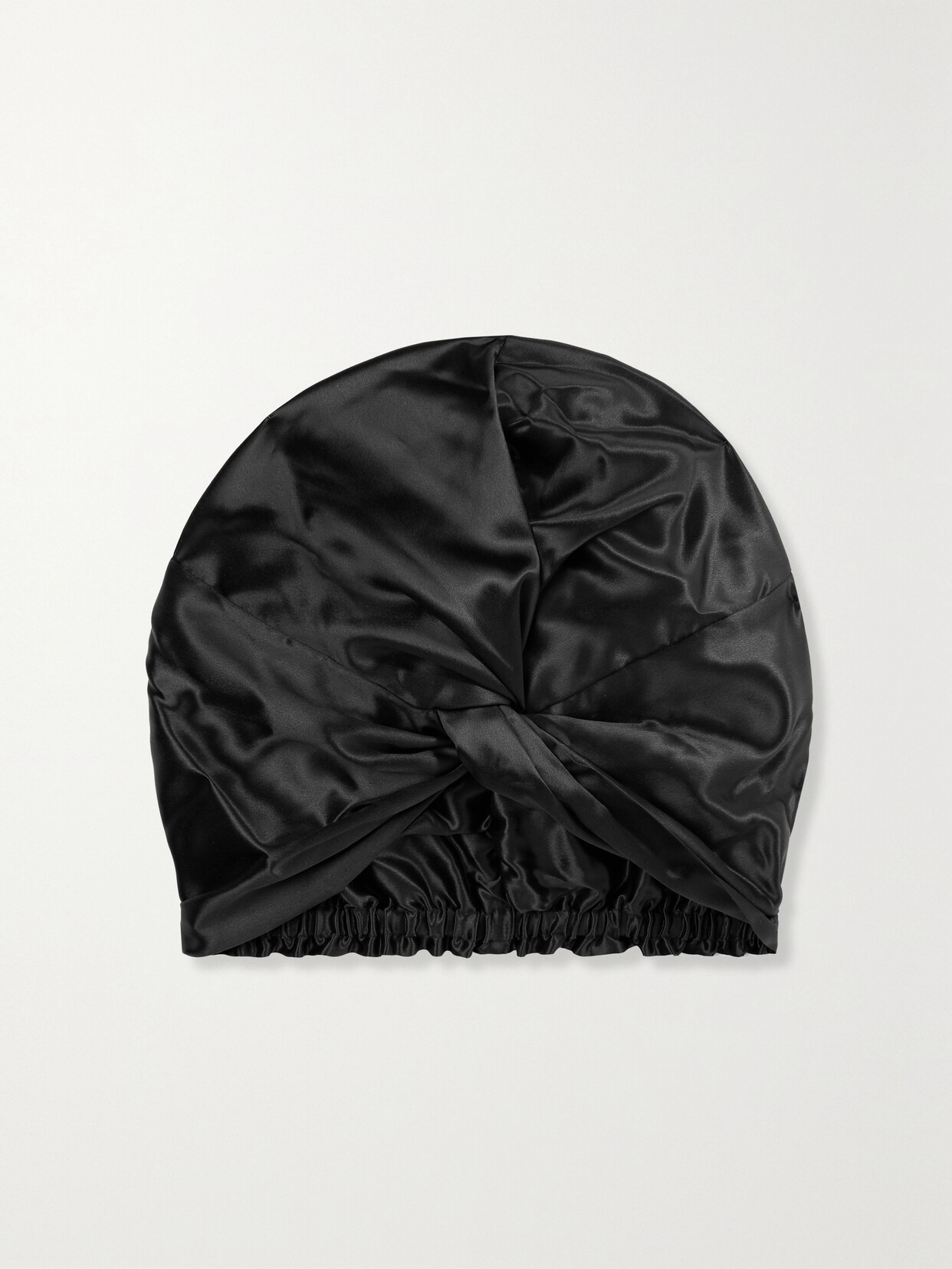 Slip Double-lined Silk Turban In Black
