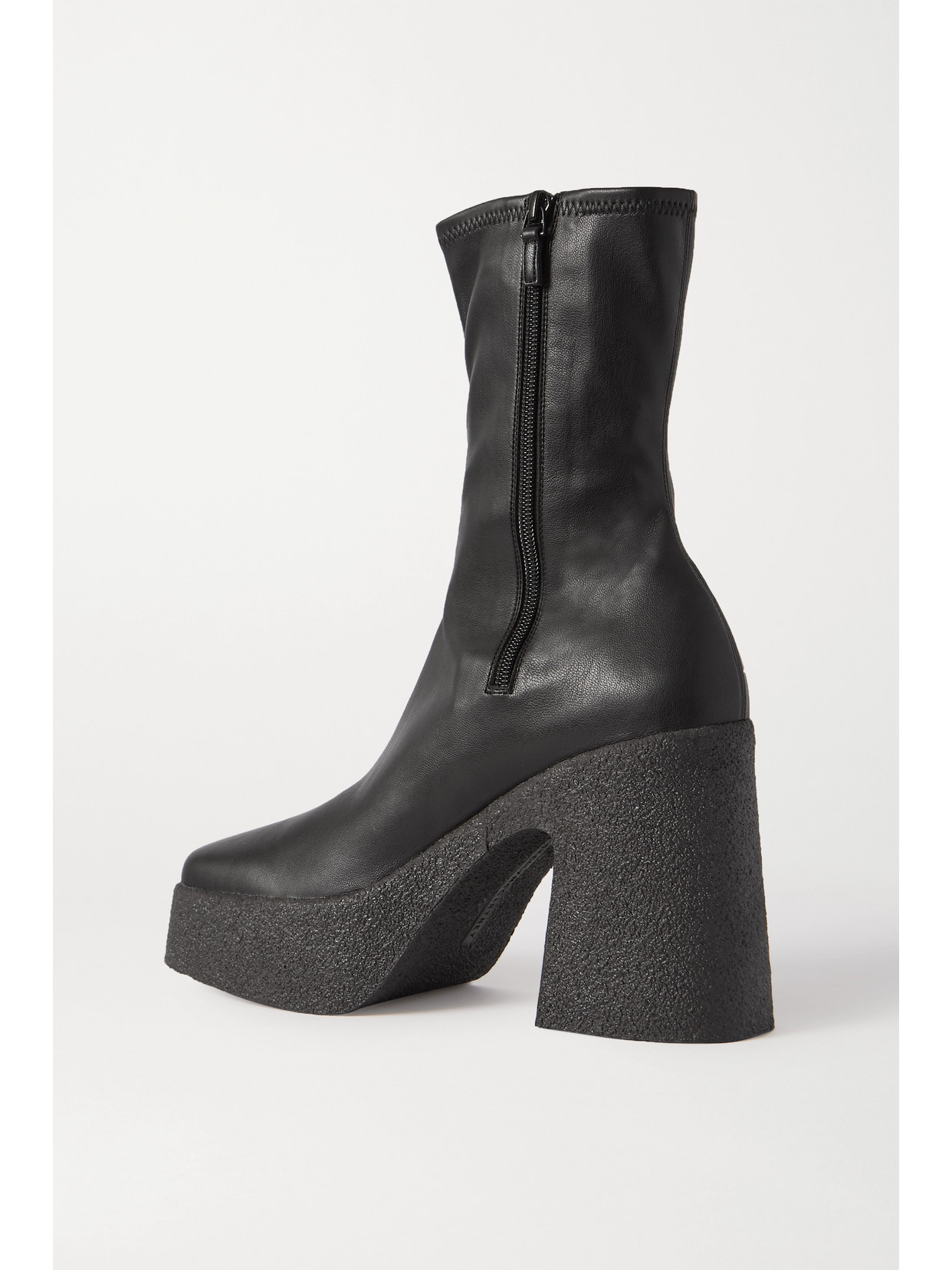 Stella Mccartney Vegetarian Leather Platform Ankle Boots In Black