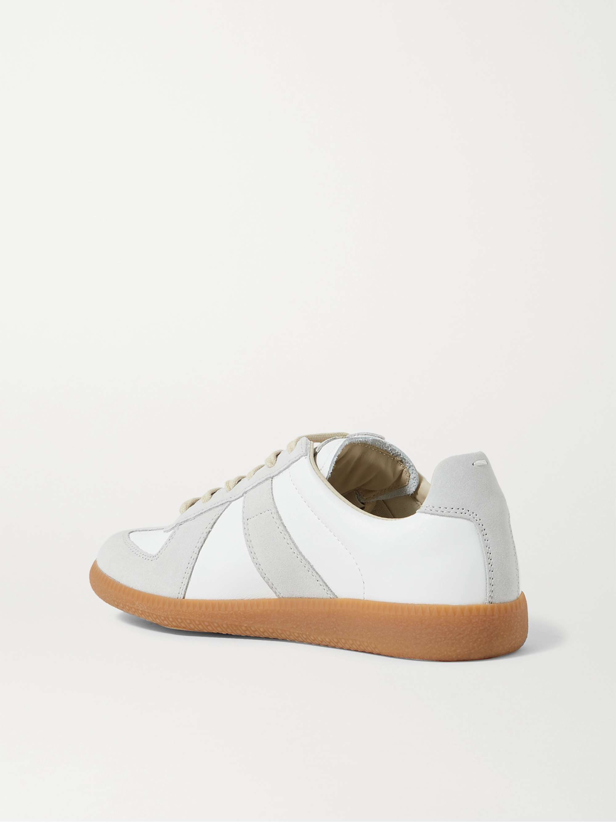 MAISON MARGIELA Replica leather and suede sneakers | NET-A-PORTER