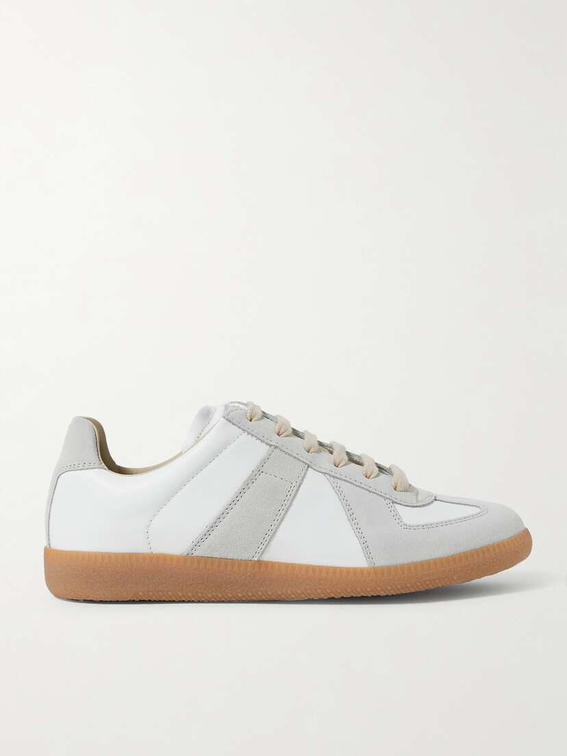 Maison Margiela Replica Leather And Suede Sneakers