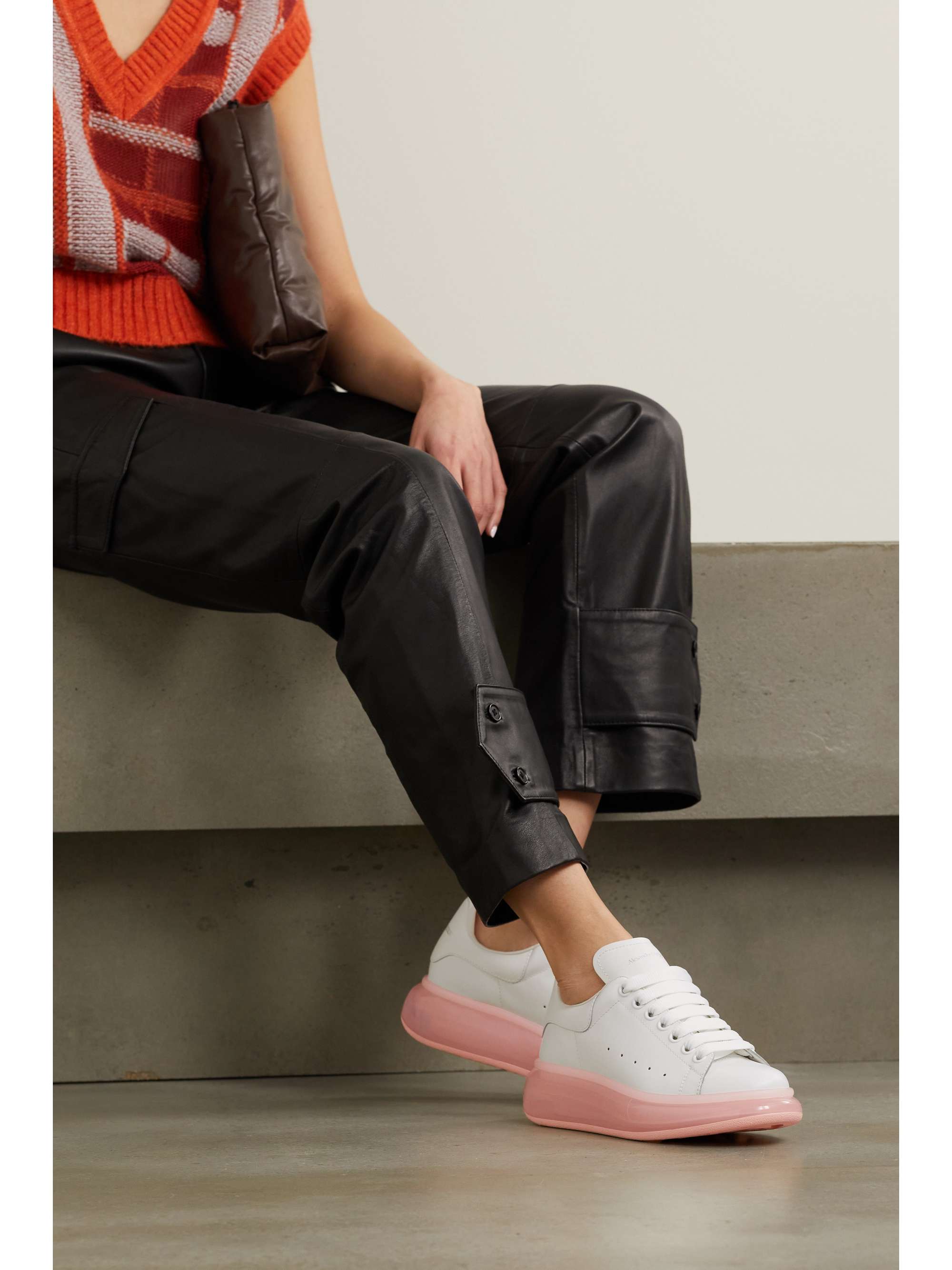 MCQUEEN Leather exaggerated-sole sneakers