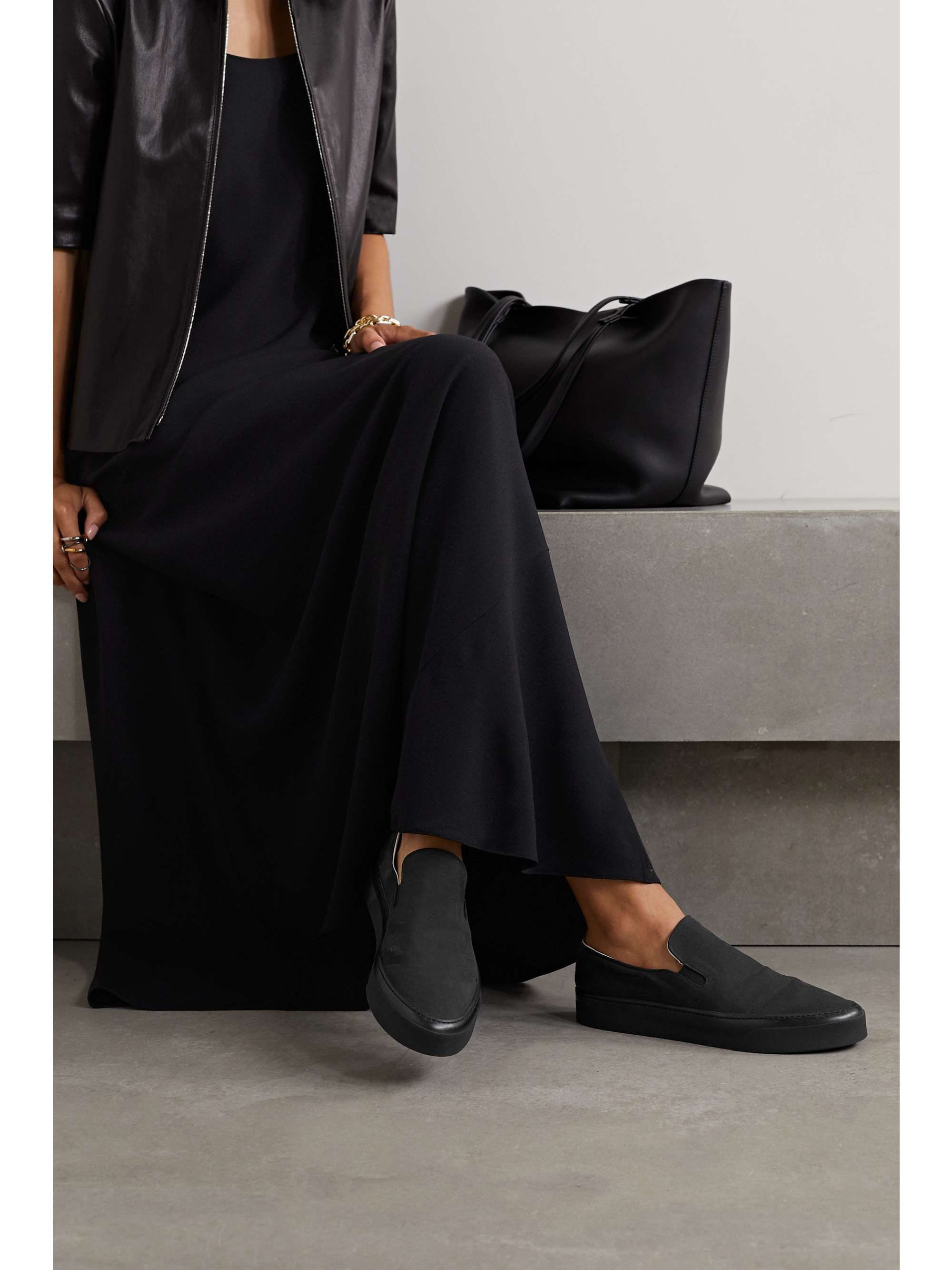 THE ROW Marie H canvas slip-on sneakers | NET-A-PORTER