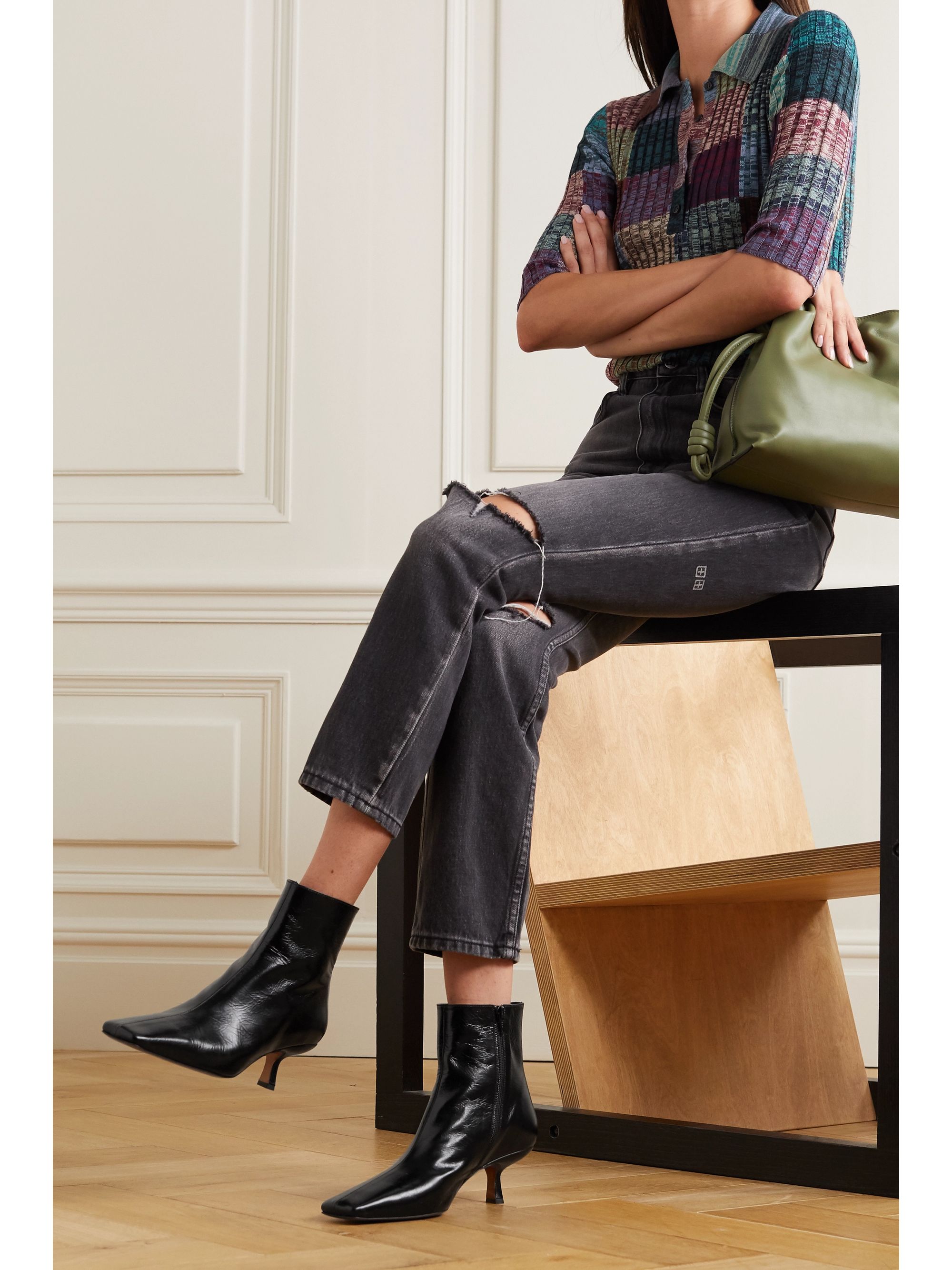 Black Lange leather ankle boots BY FAR NETAPORTER Black Lange leather ankle boots BY FAR NETAPORTER
