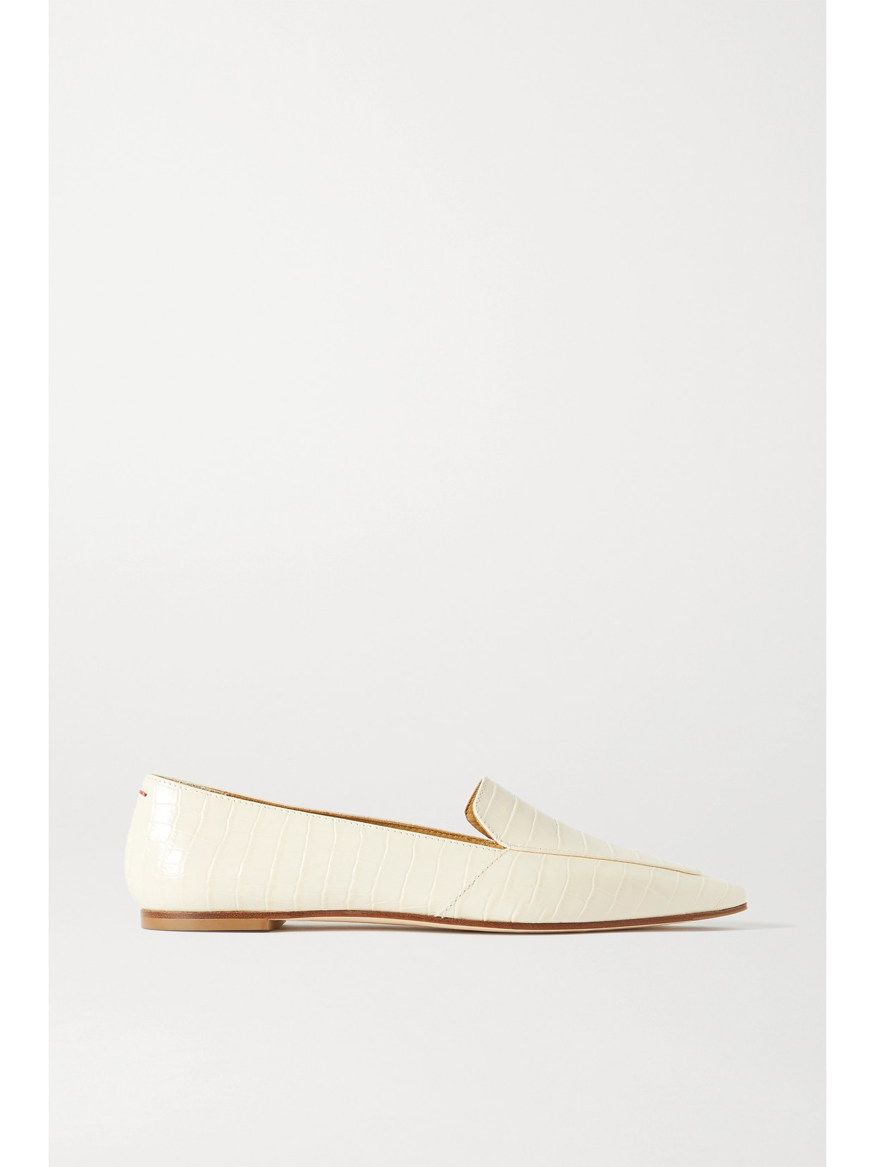 Aeyde Aurora Croc-effect Leather Loafers In Cream