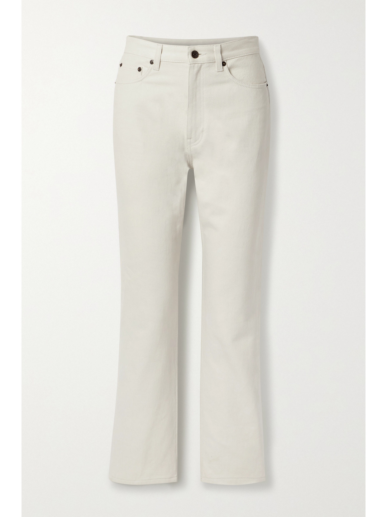 The Row Lesley Straight Crop Jeans In Light Gray
