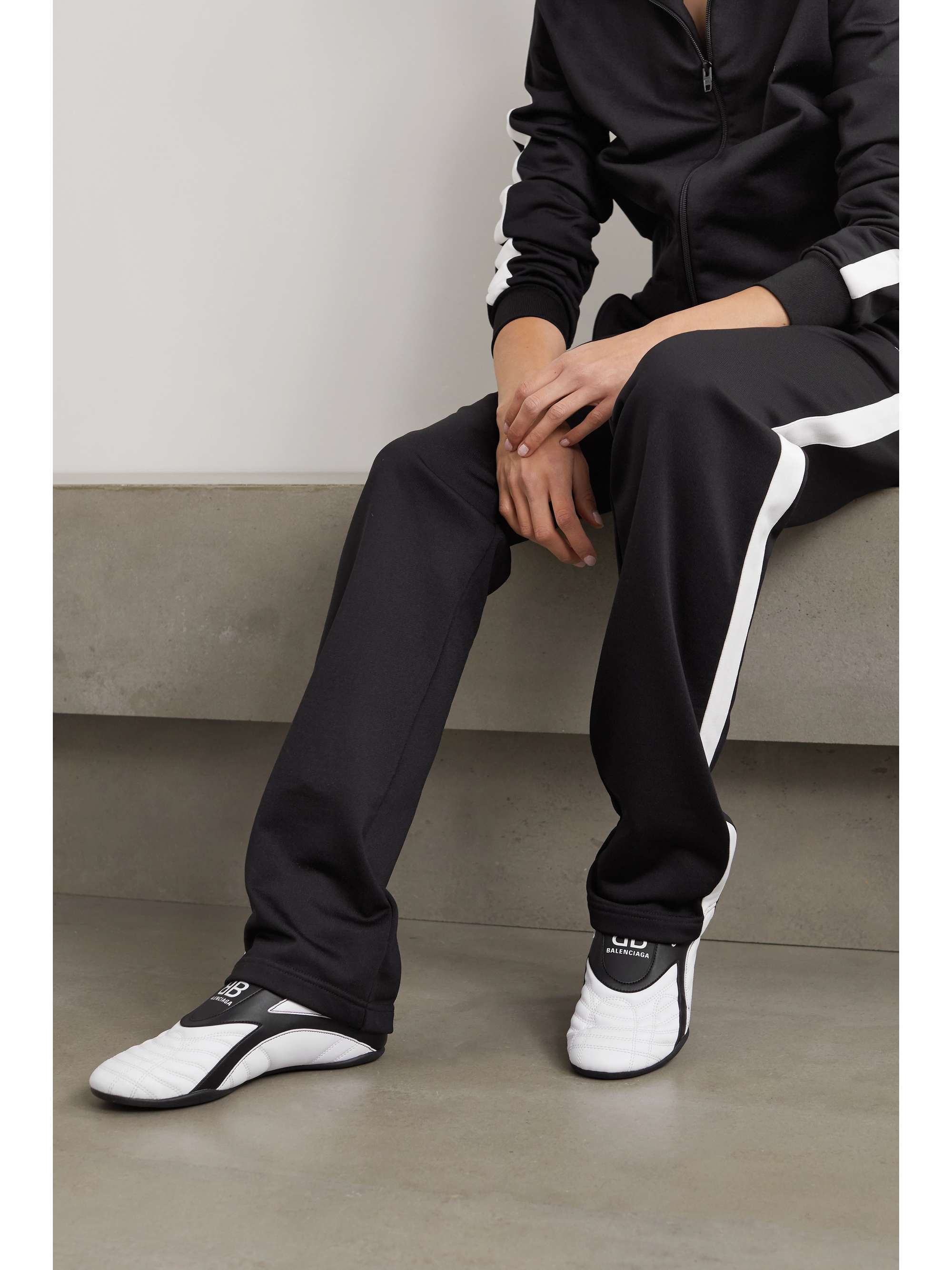 BALENCIAGA Zen two-tone quilted faux leather sneakers