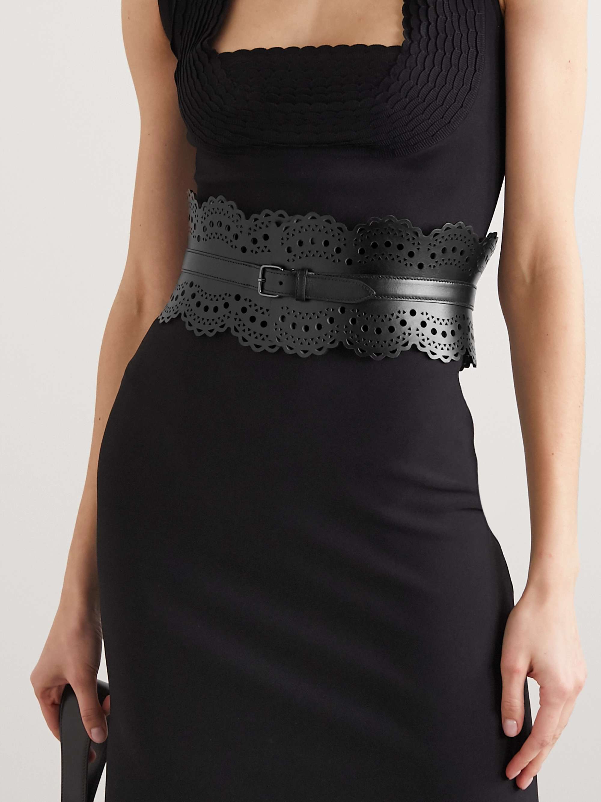 ALAÏA Laser-cut leather waist belt | NET-A-PORTER