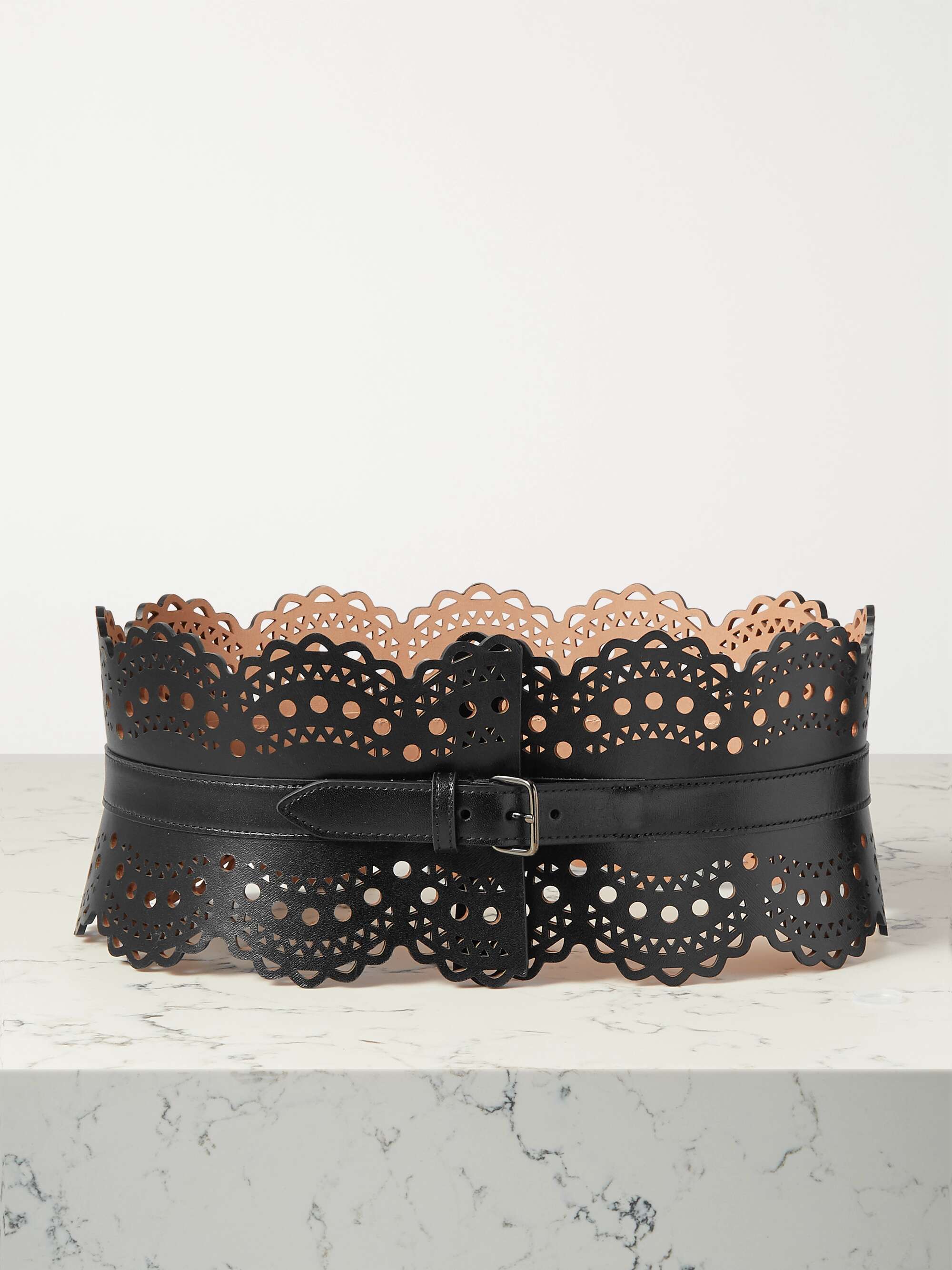 ALAÏA Laser-cut leather waist belt | NET-A-PORTER