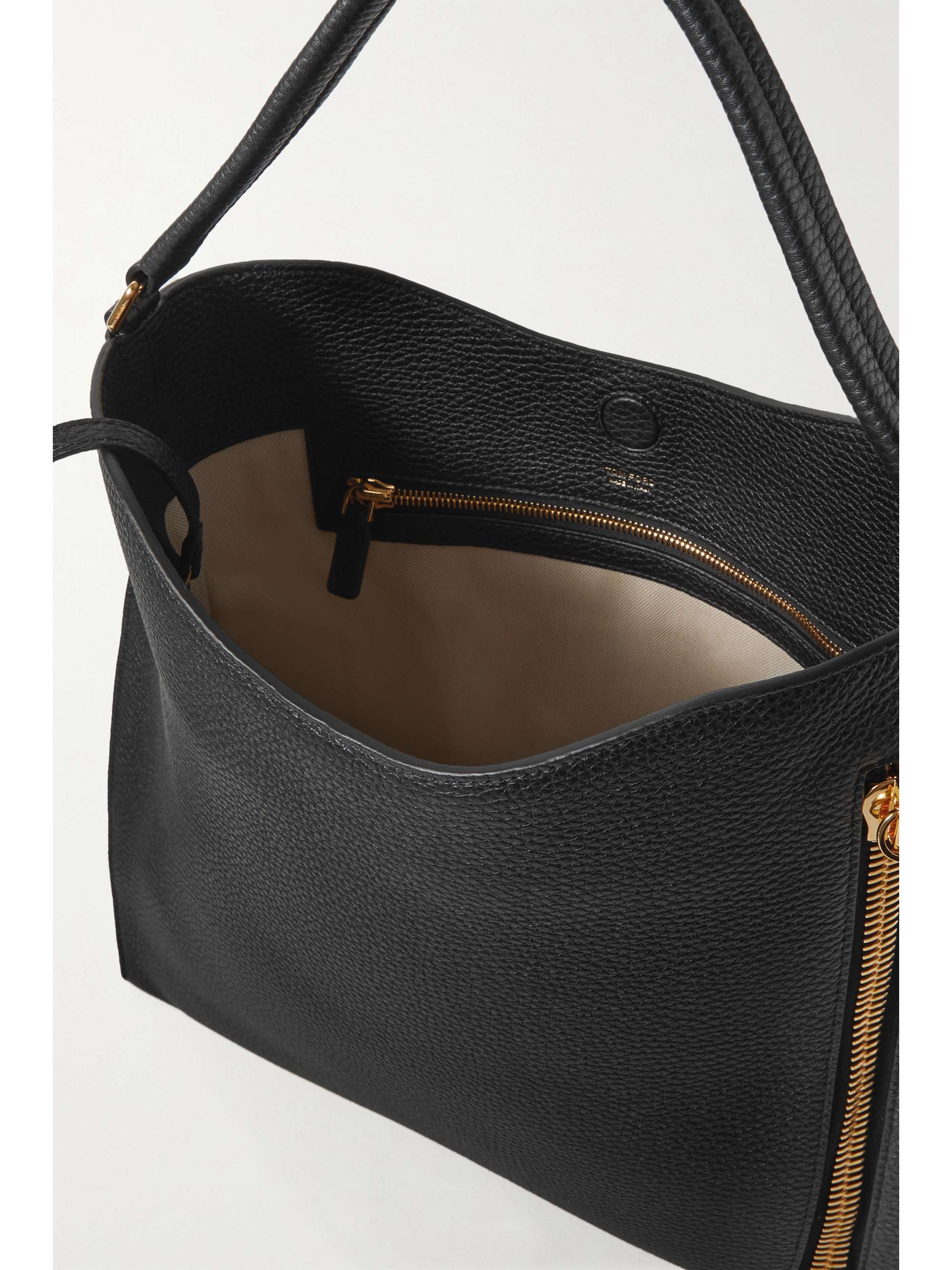 Alix textured-leather shoulder bag 