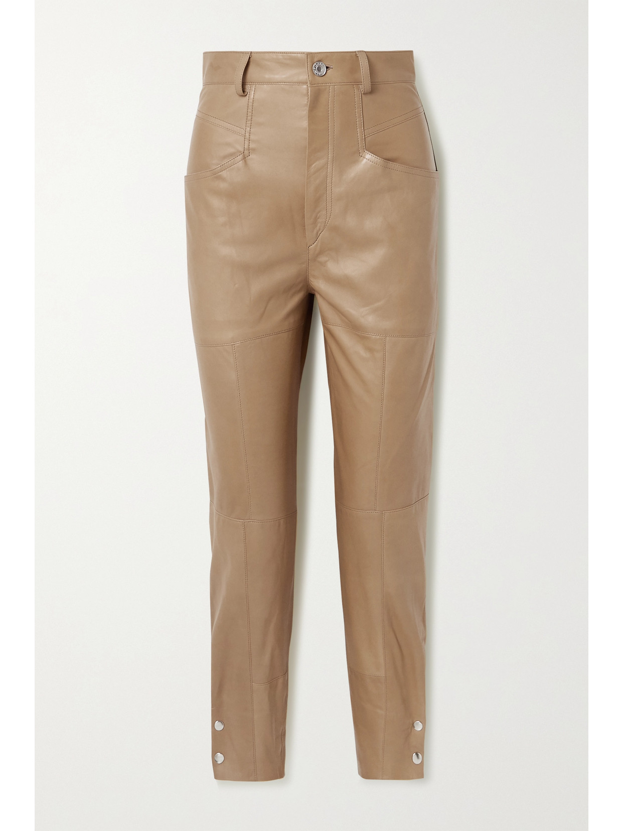 Isabel Marant Xiamao Leather Tapered Pants - Brown