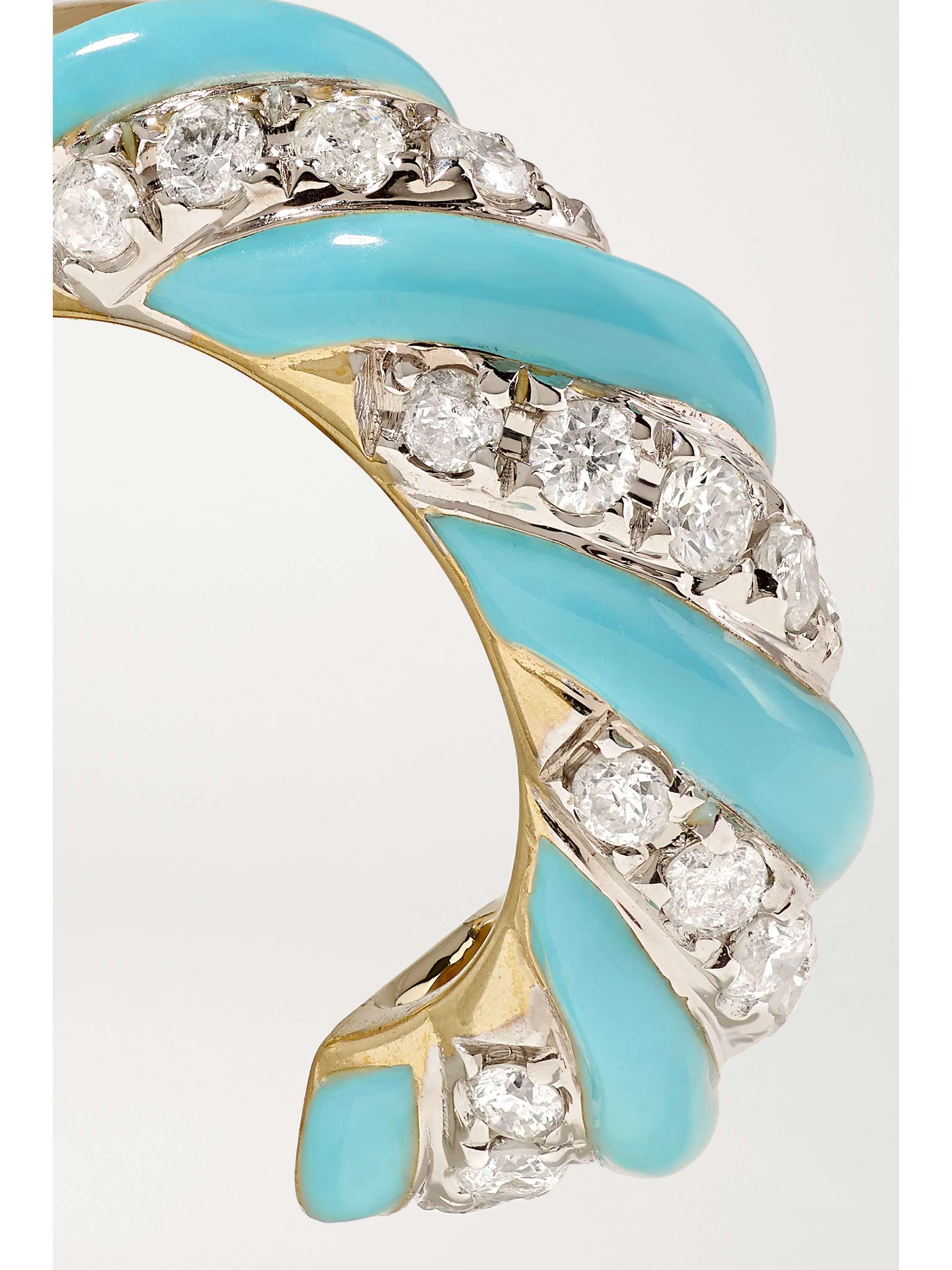 YVONNE LÉON Ear Cuff aus 9 Karat Gold mit Emaille und Diamanten