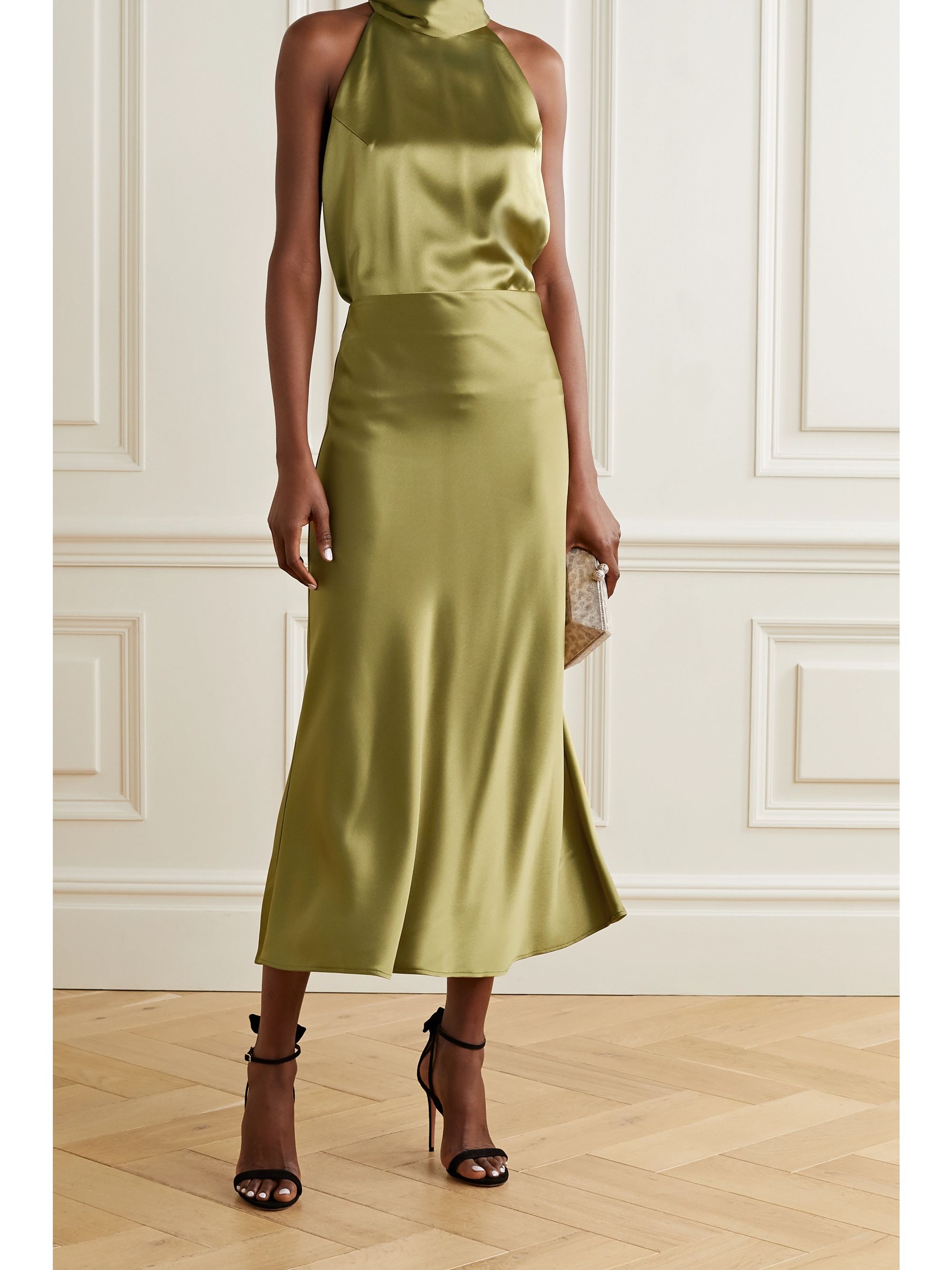 Sage midi skirt Clearance