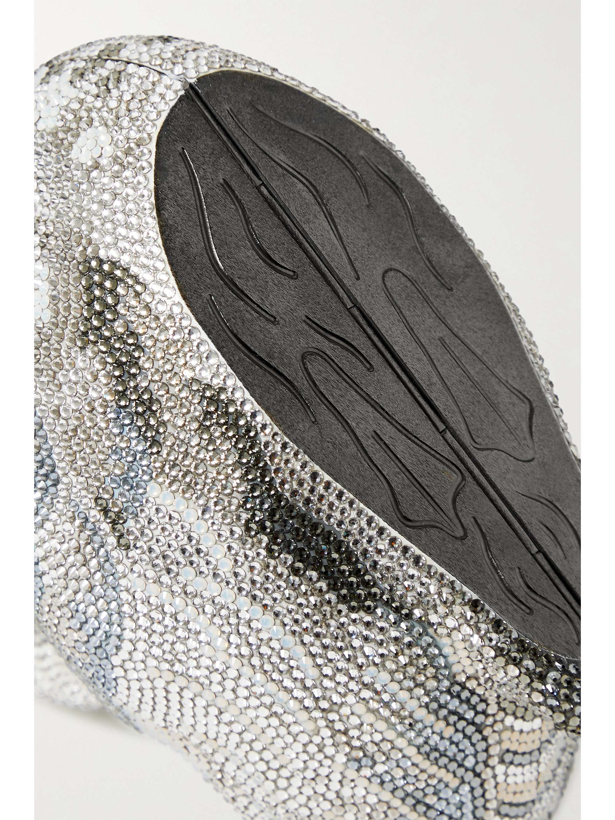 JUDITH LEIBER COUTURE Swan Odette crystal-embellished silver-tone clutch