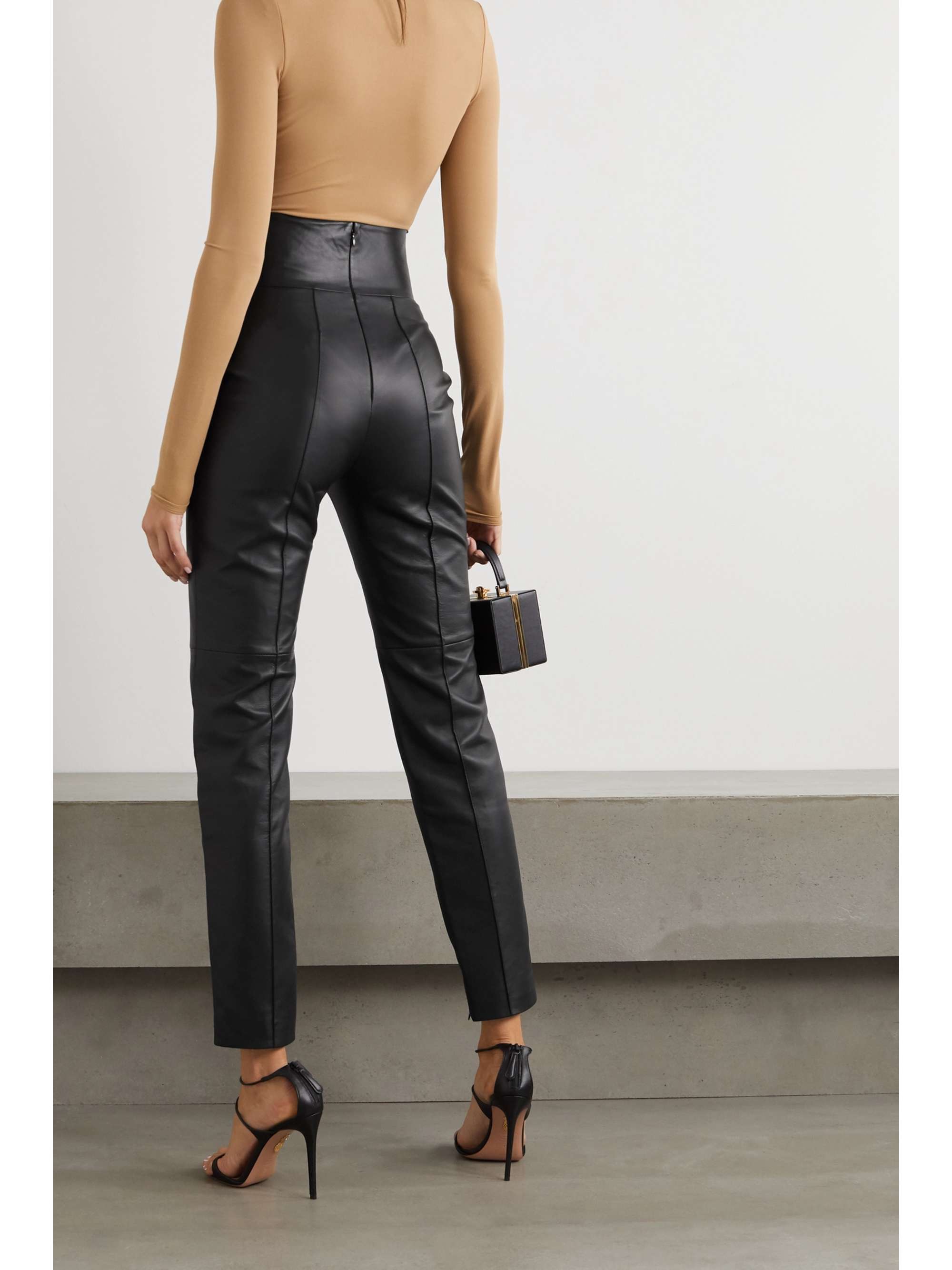 ALEXANDRE VAUTHIER Leather slim-leg pants
